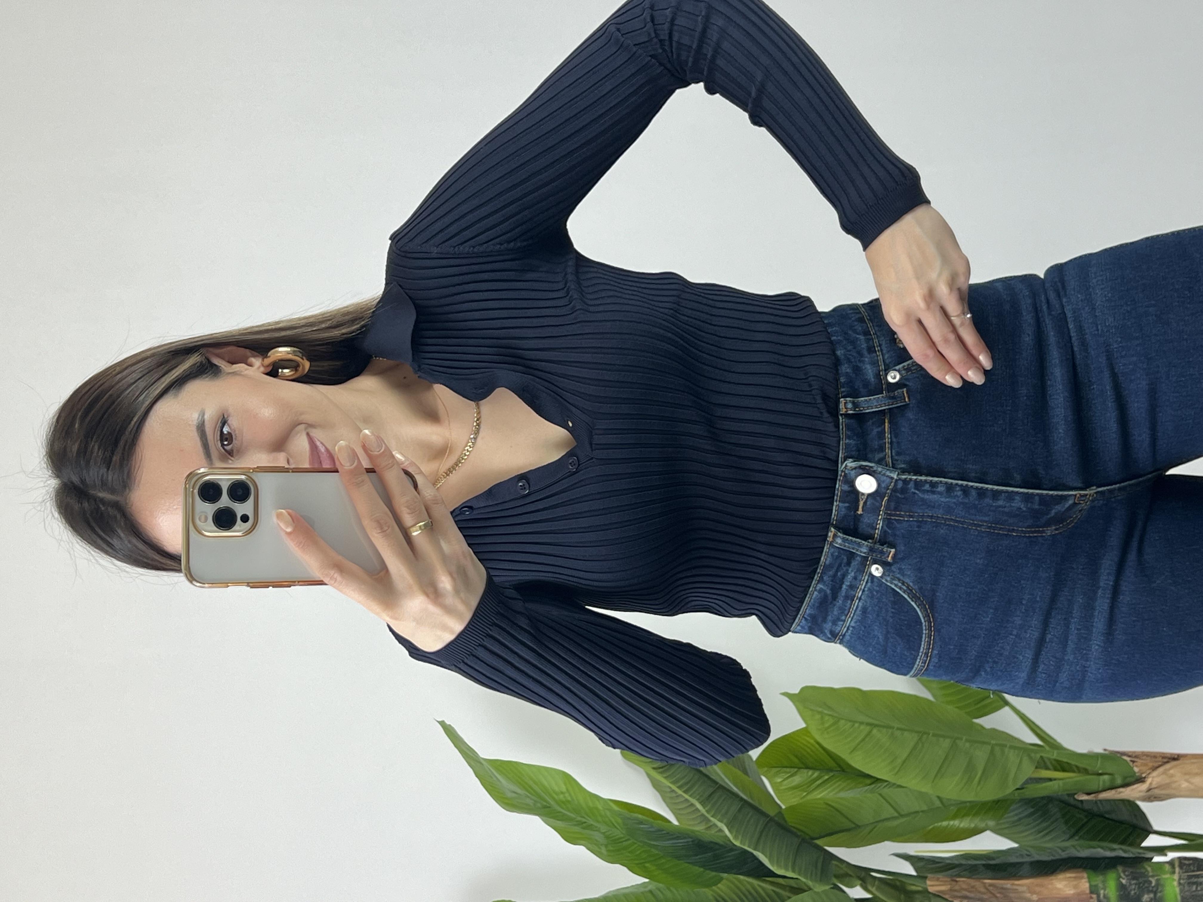 Polo Yaka Lacivert Triko