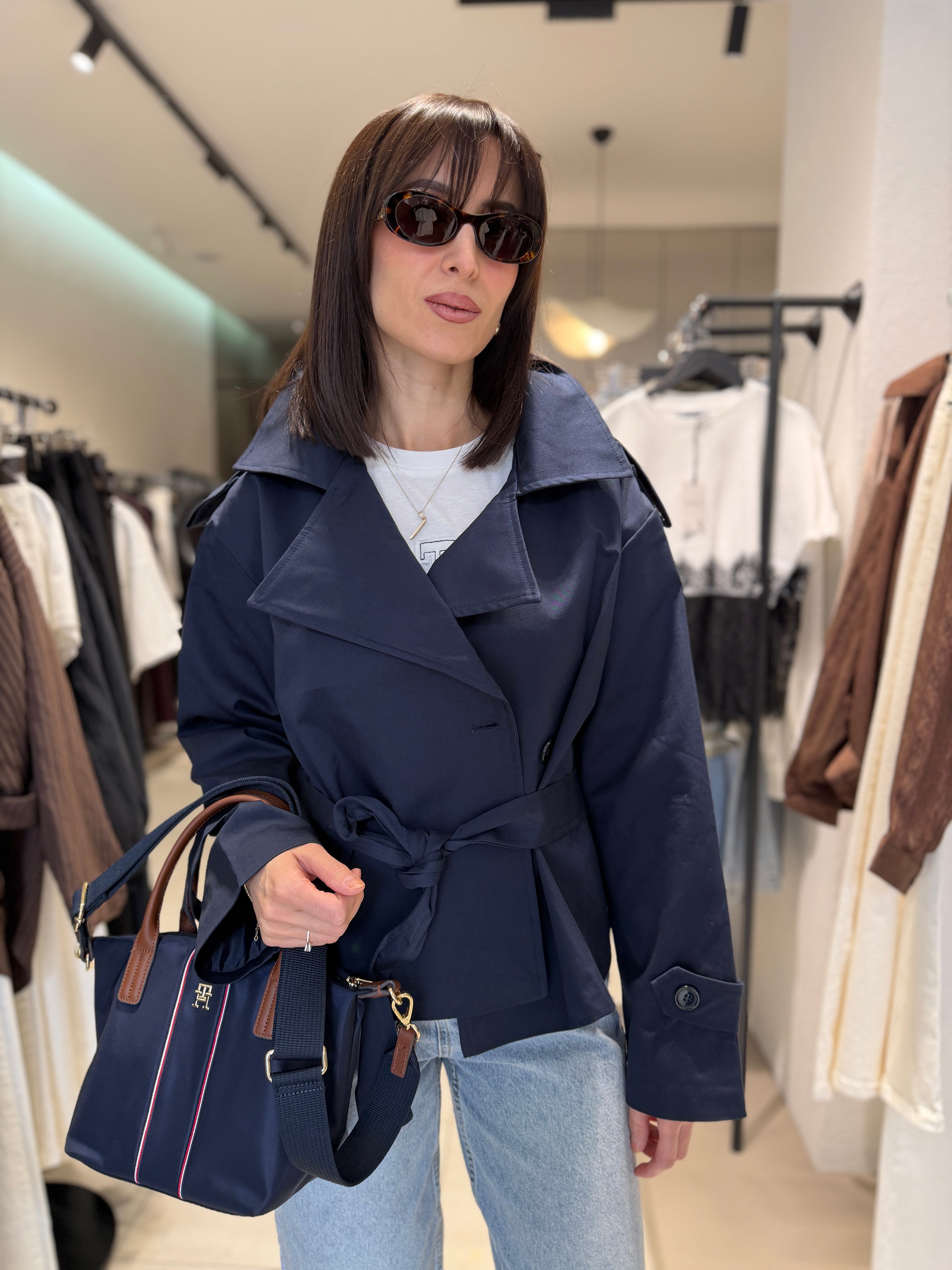 Premium Kısa Trençkot LACİVERT