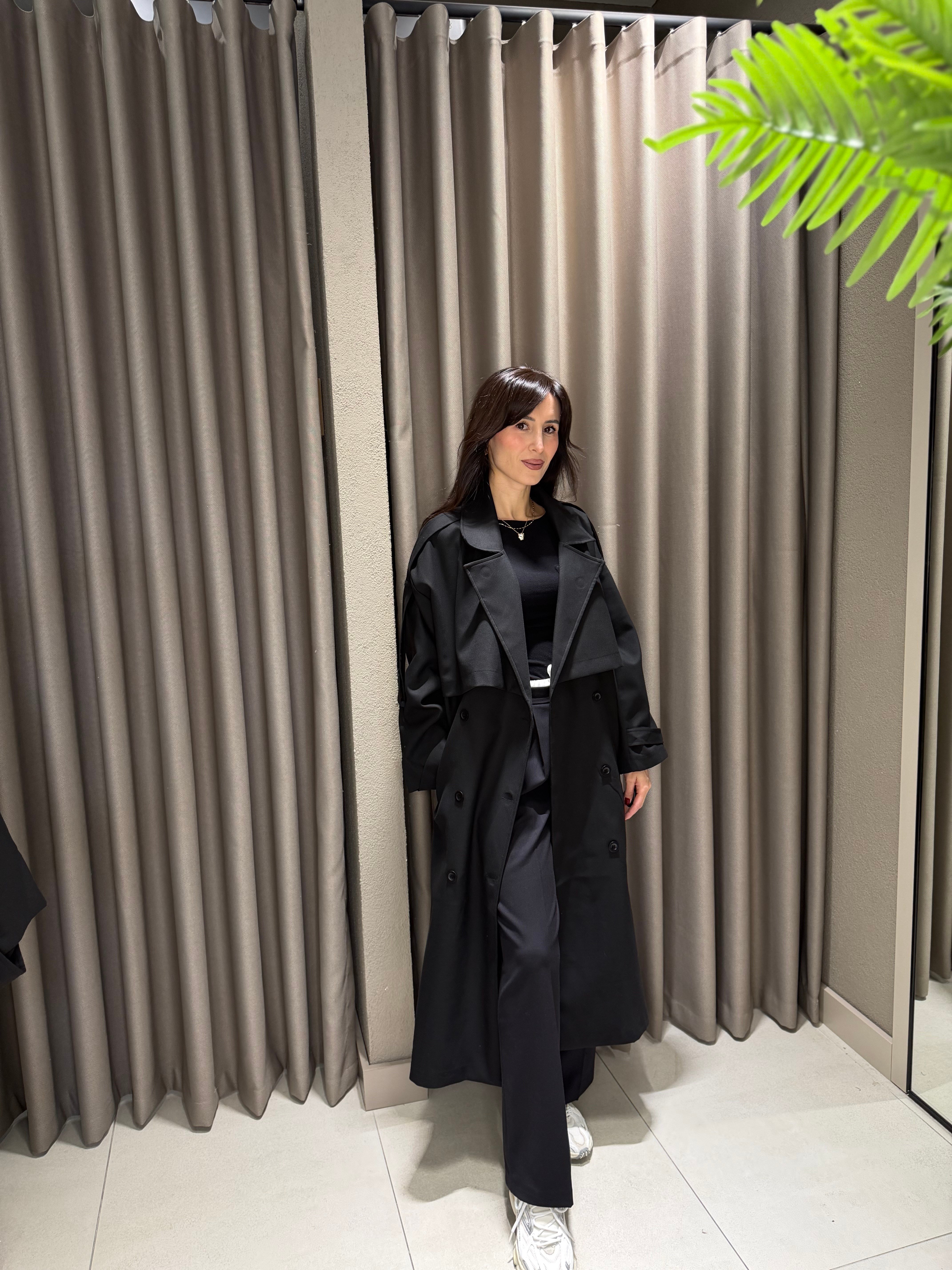 PREMİUM OWERSİZE TRENÇKOT SİYAH