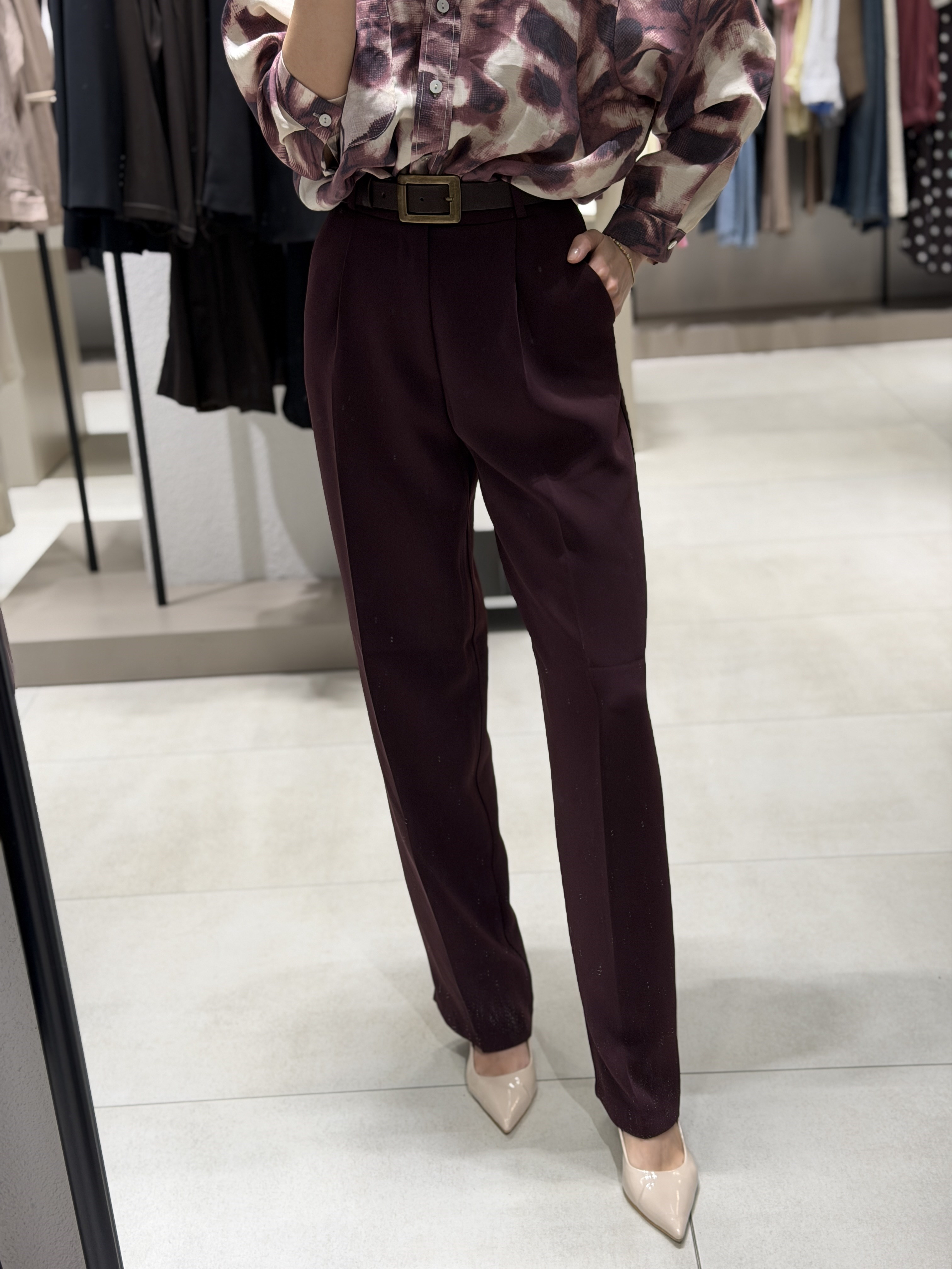 Premium Palazzo Pantolon BORDO