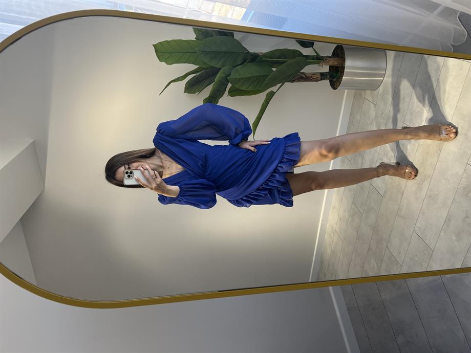 SAKS ŞİFON ELBİSE