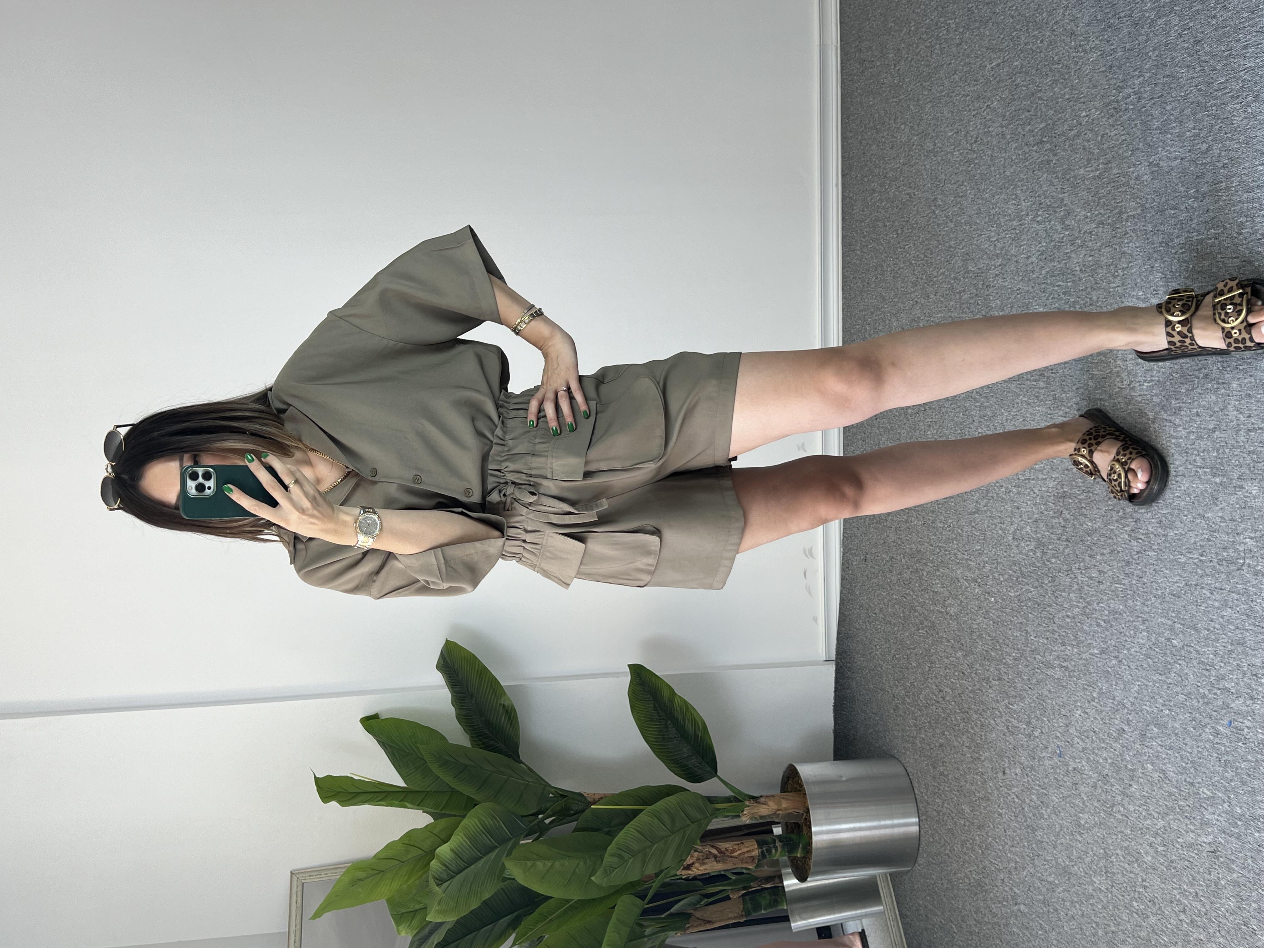 Tensel Haki Şortlu Takım 