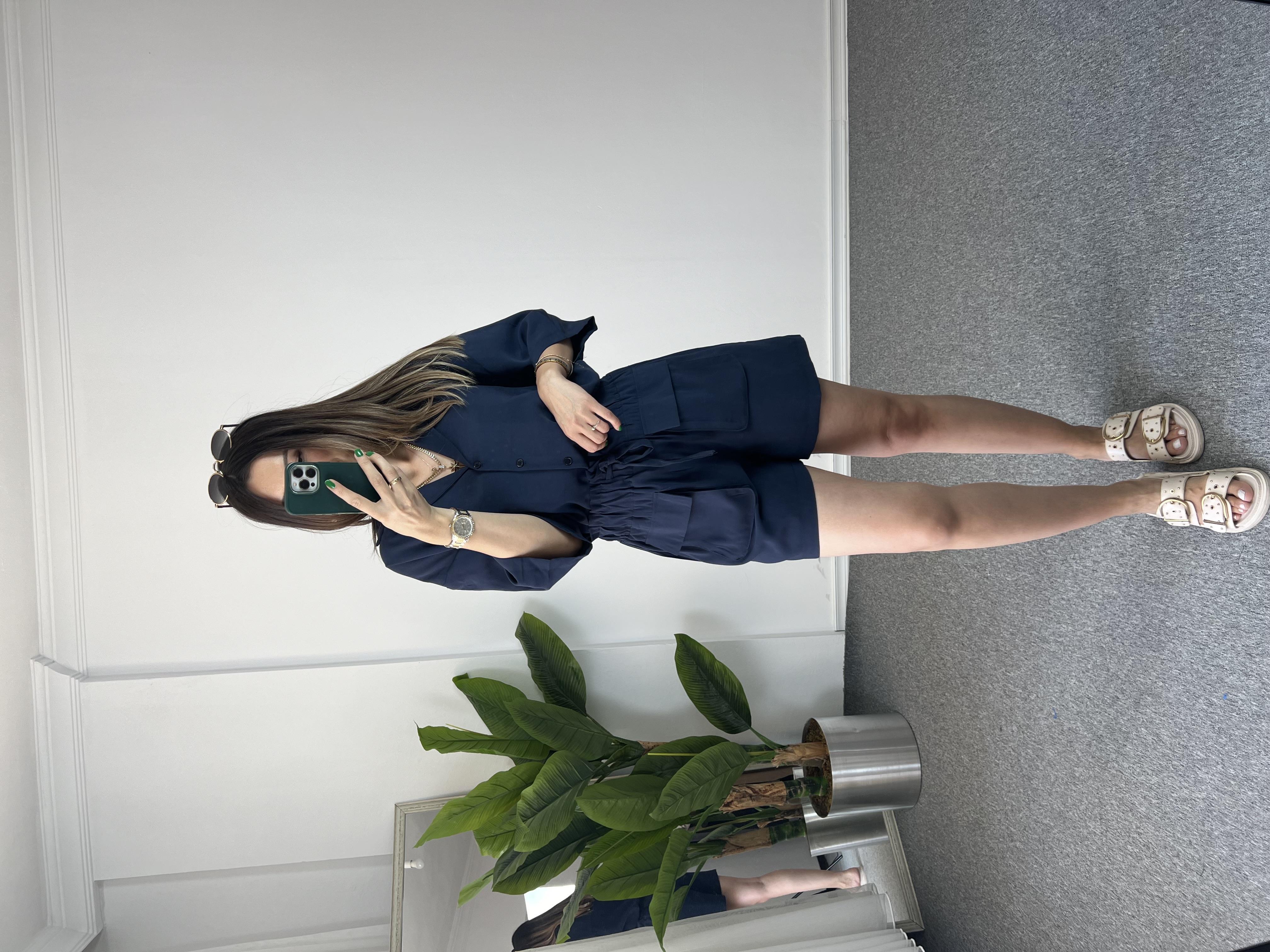 Tensel Lacivert Şortlu Takım 