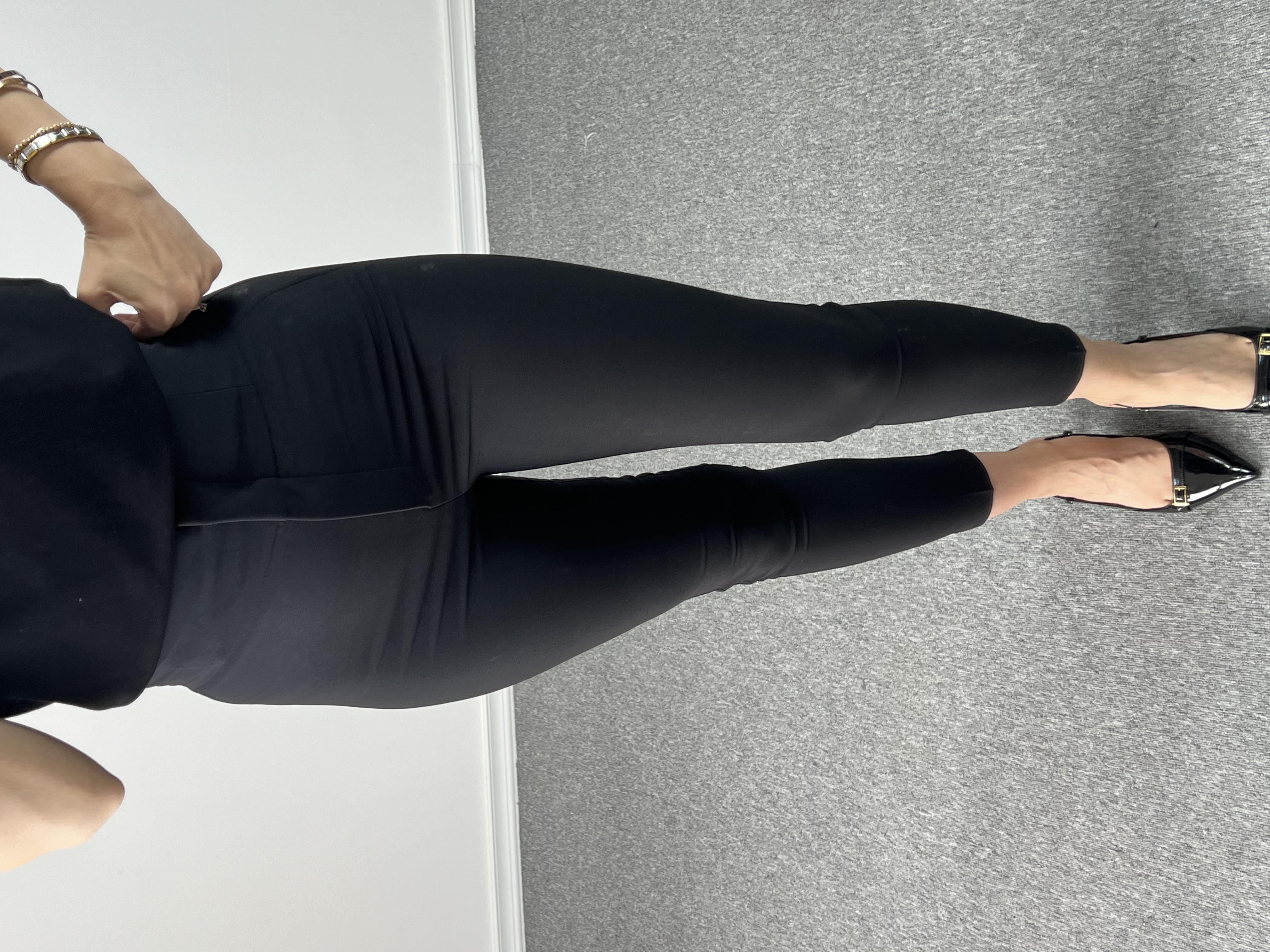 Yüksük bel siyah Skinny Kumaş Pantolon