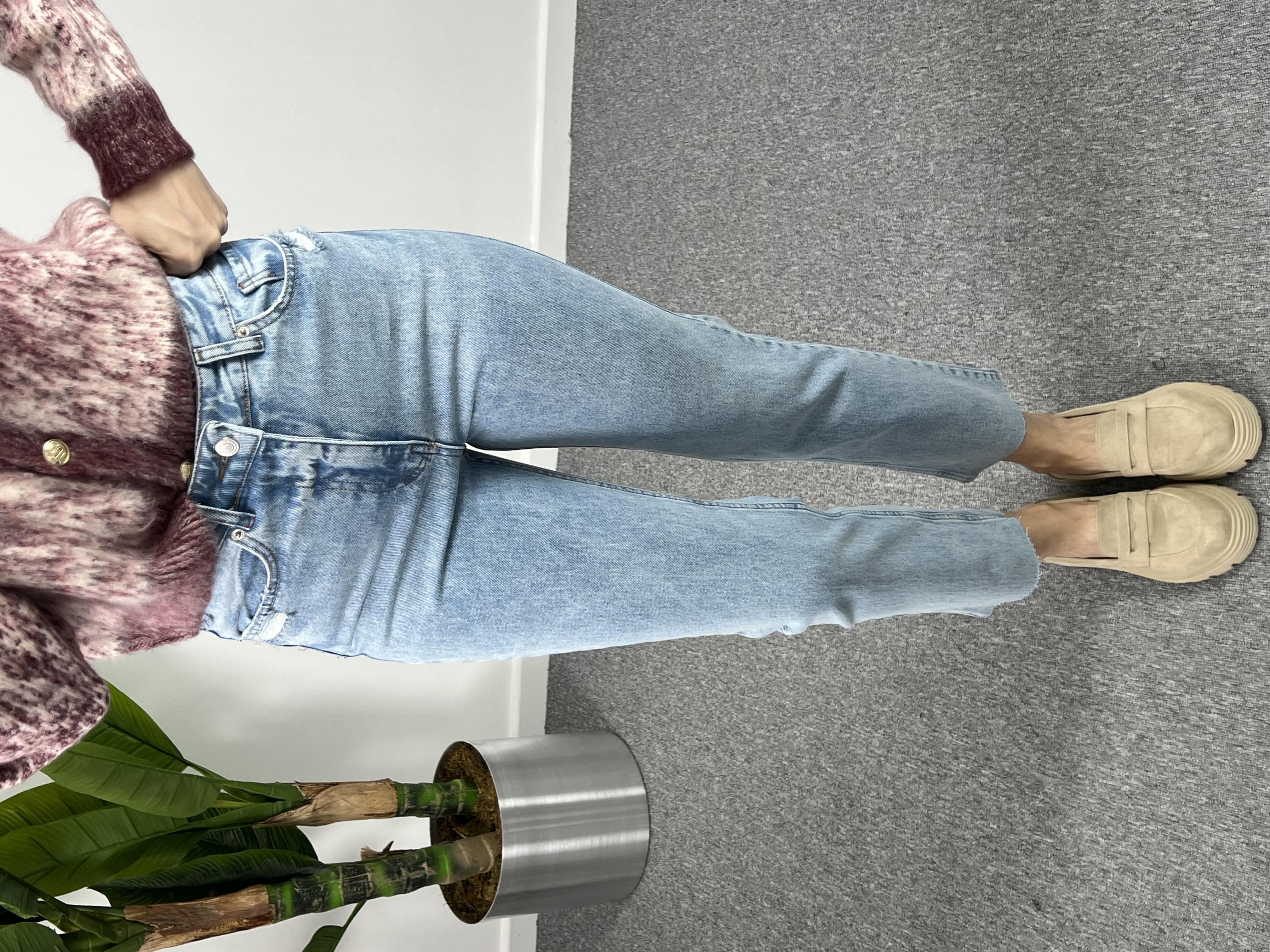 ZR Orjinal marka Buz Mavi Momfit Jean