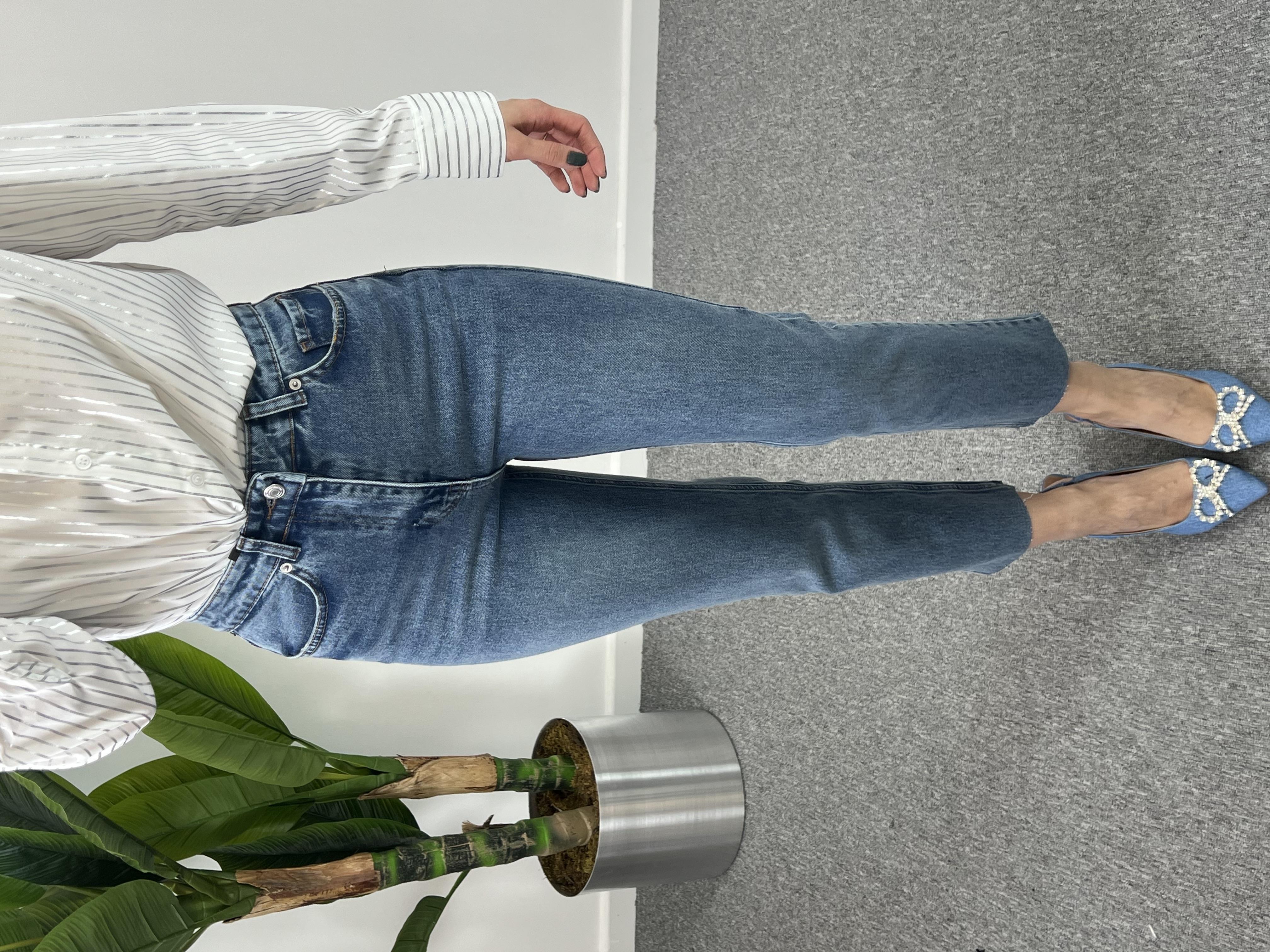 ZR Orjinal marka Mavi Momfit Jean