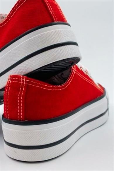  Skywalk Keten Kırmızı Yüksek Taban Sneaker Spor Ayakkabı