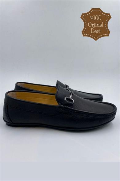 Hakiki Deri Erkek Klasik  Ayakkabı Siyah