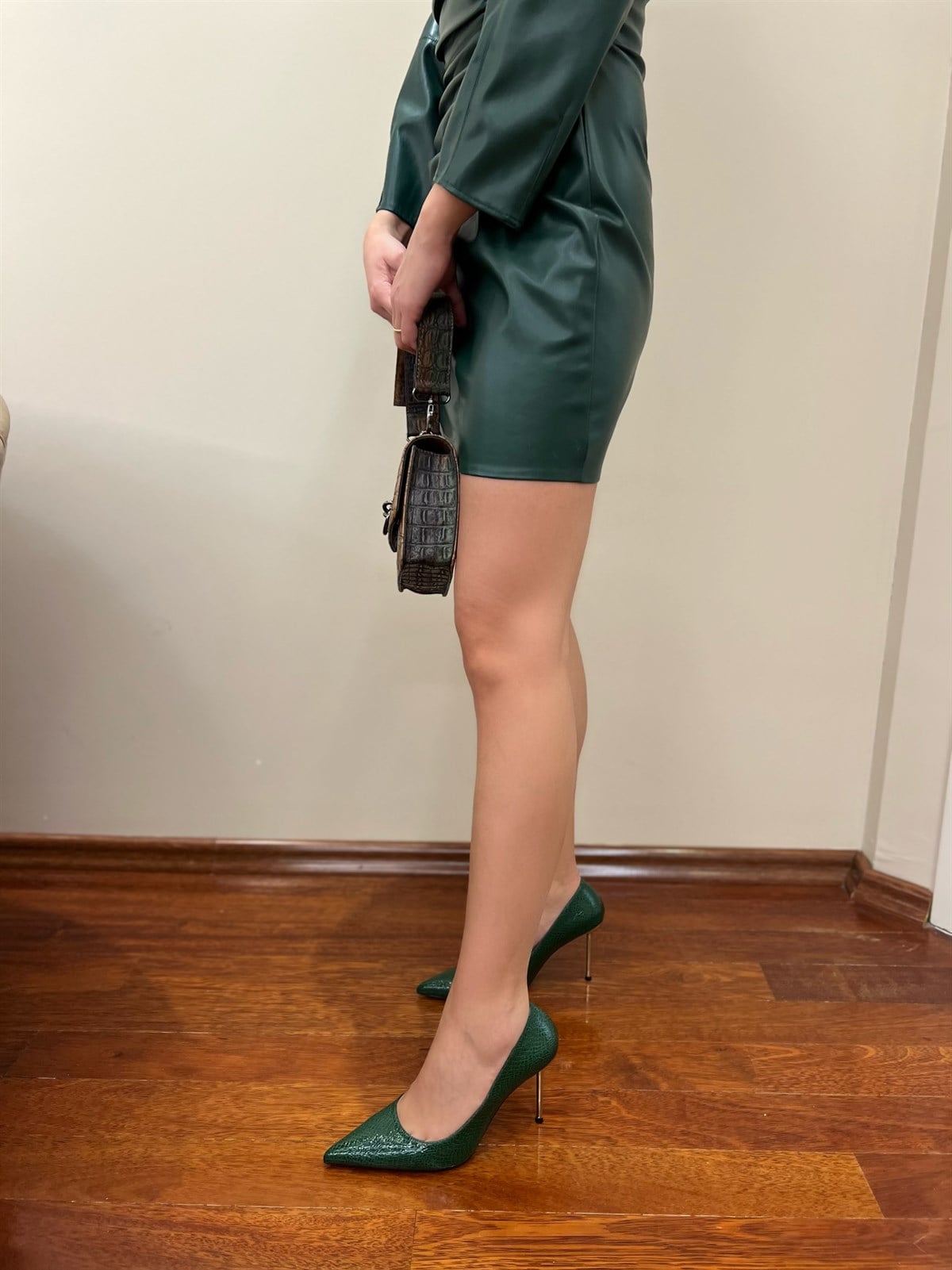 Begy-Yeşil Yılan Derili Stiletto