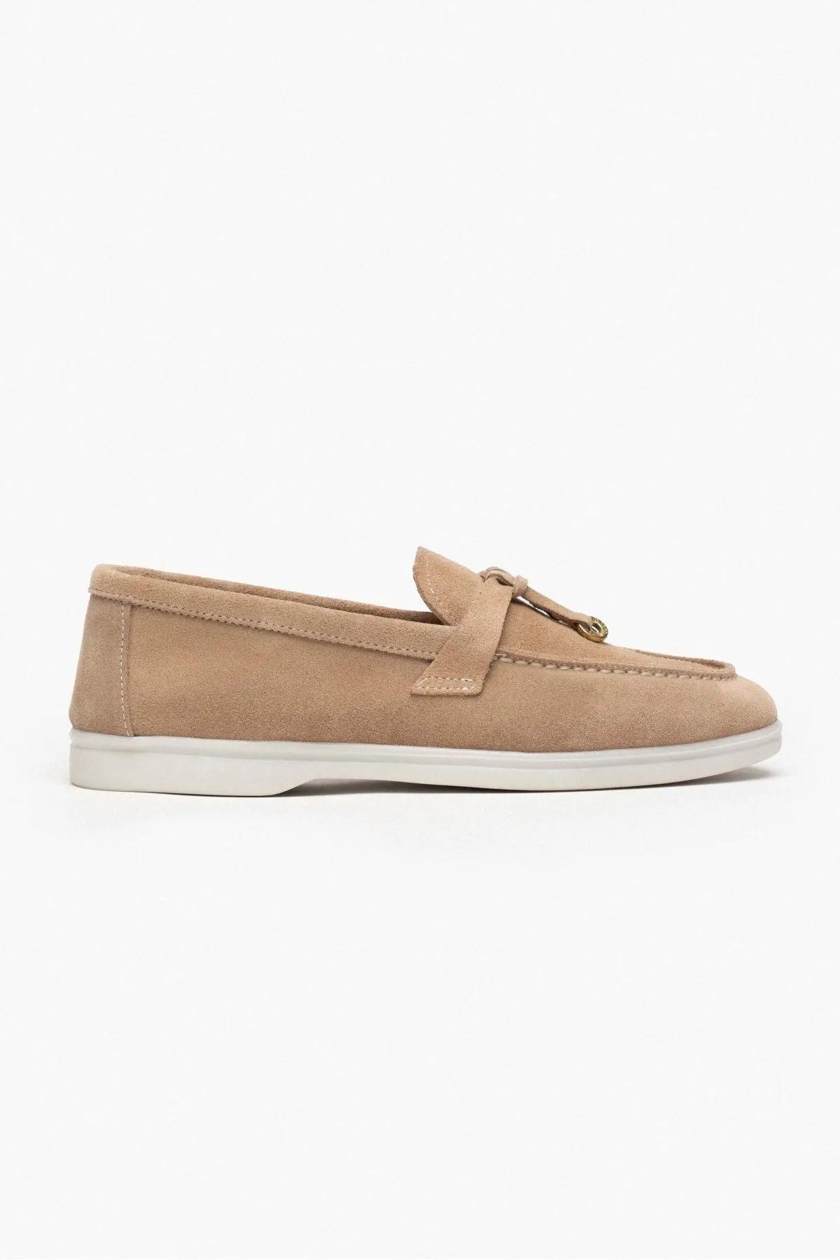 Lora Nude Hakiki Deri Kadın Loafer