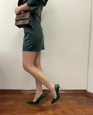 Begy-Yeşil Yılan Derili Stiletto