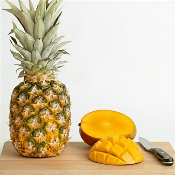 Ananas ve Jumbo Mango (Yemeye Hazır)Tropik Meyveler