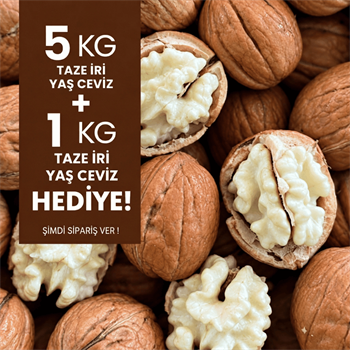 Taze İri Ceviz (Yaş Ceviz) 5 kg alana 1 kg HediyeMevsim Meyveleri