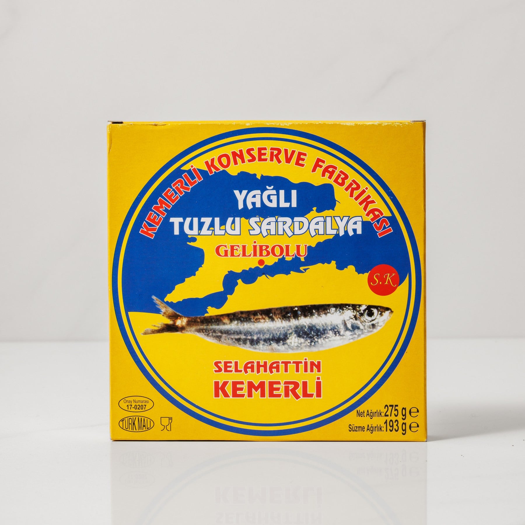 Selahattin Kemerli Yağlı Tuzlu Sardalya Teneke 275g