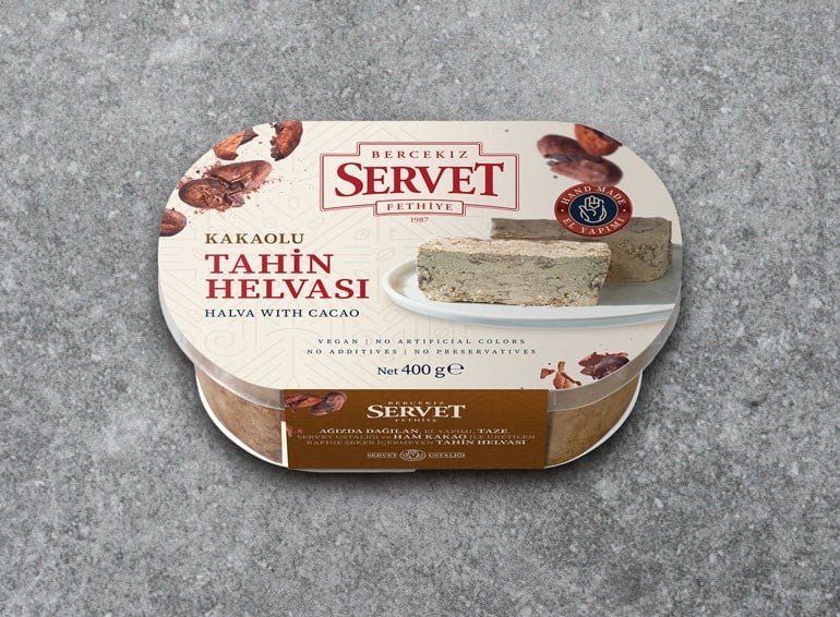 Servet Rafine Şeker İlavesiz Kakaolu Taze Tahin Helvası 400g