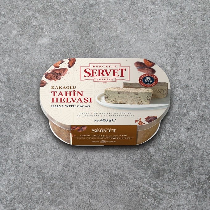 Servet Rafine Şeker İlavesiz Kakaolu Taze Tahin Helvası 400g