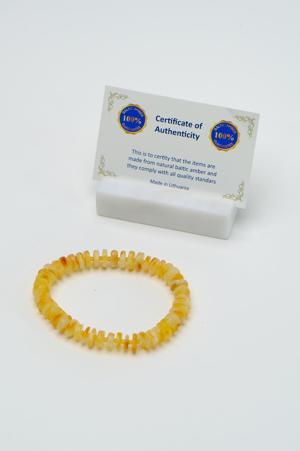 Yetişkin Cips Nugget Arası Bocuklu Kehribar Bileklik