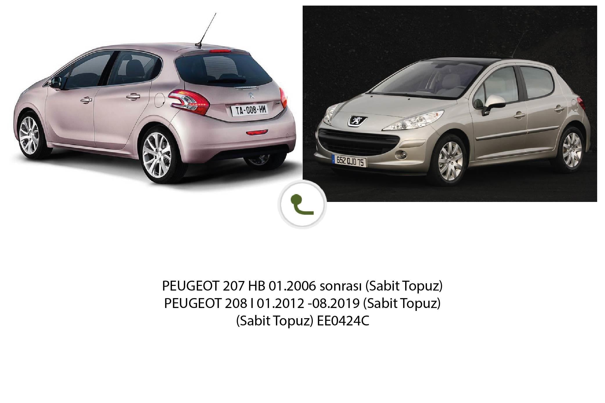 PEUGEOT 208 I 01.2012 -08.2019 (Sabit Topuz)