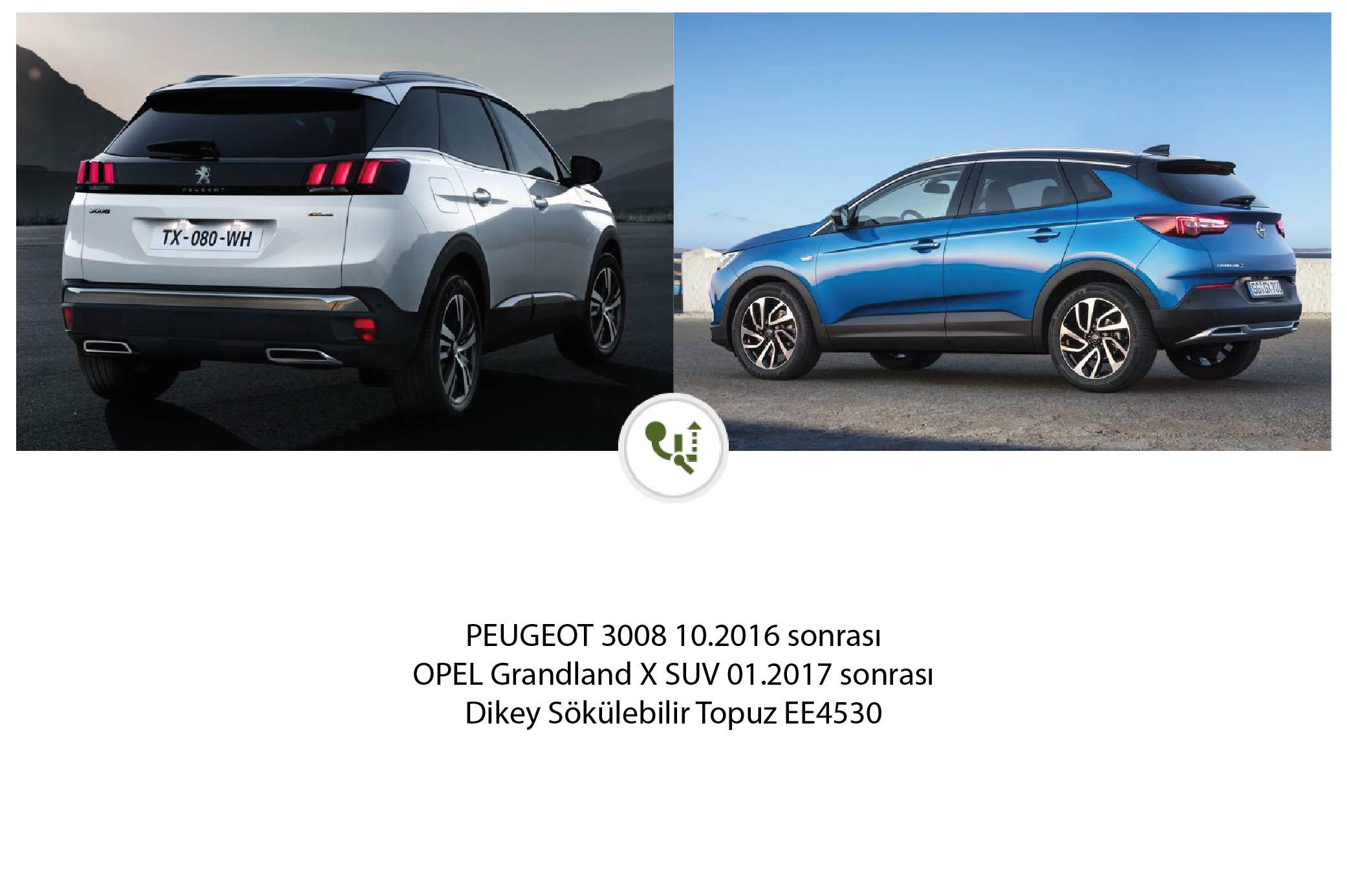 PEUGEOT 3008  10.2016 sonrası (Dikey Sökülebilir Topuz)