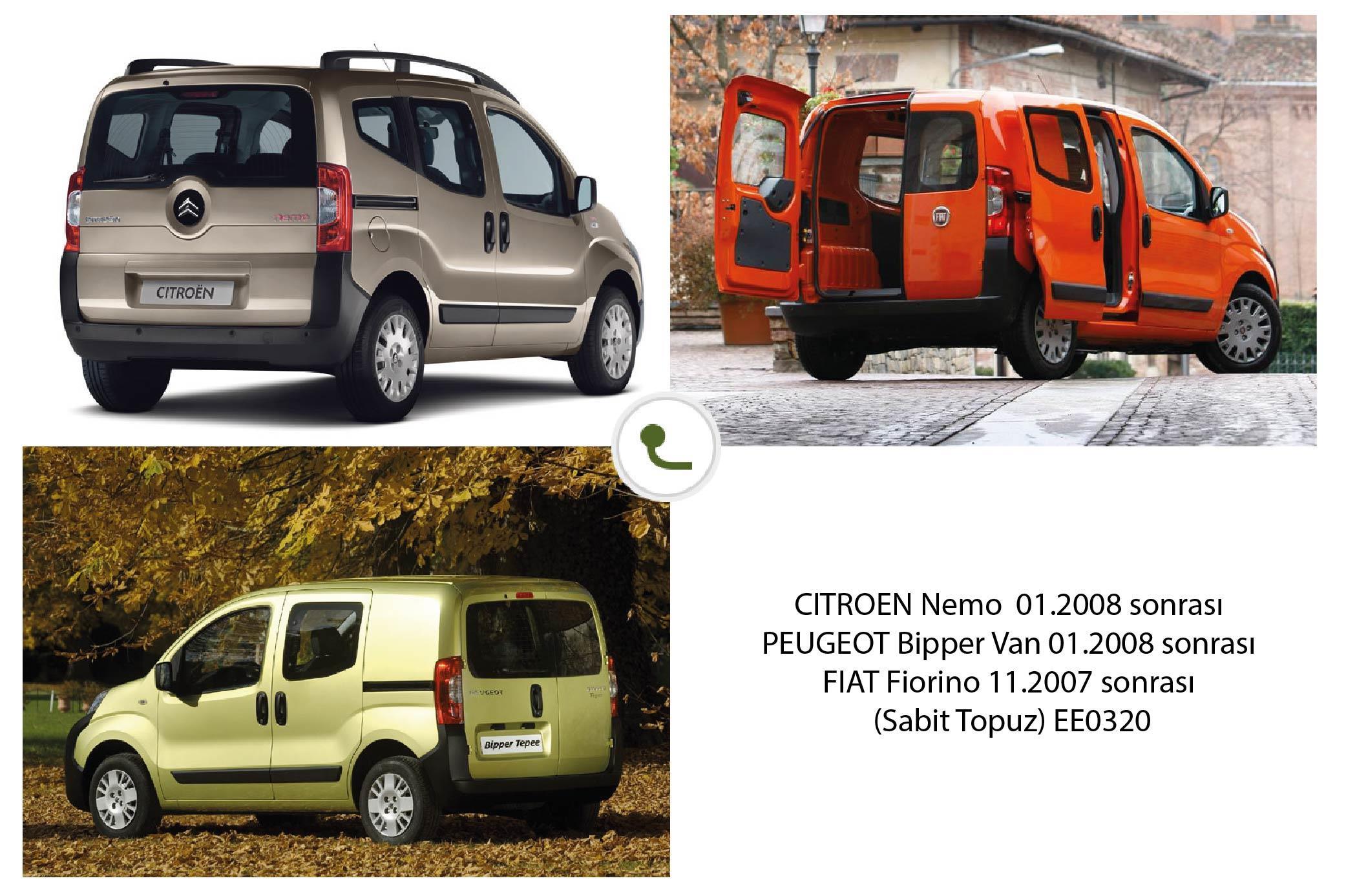 PEUGEOT Bipper Van 01.2008 sonrası (Sabit Topuz)
