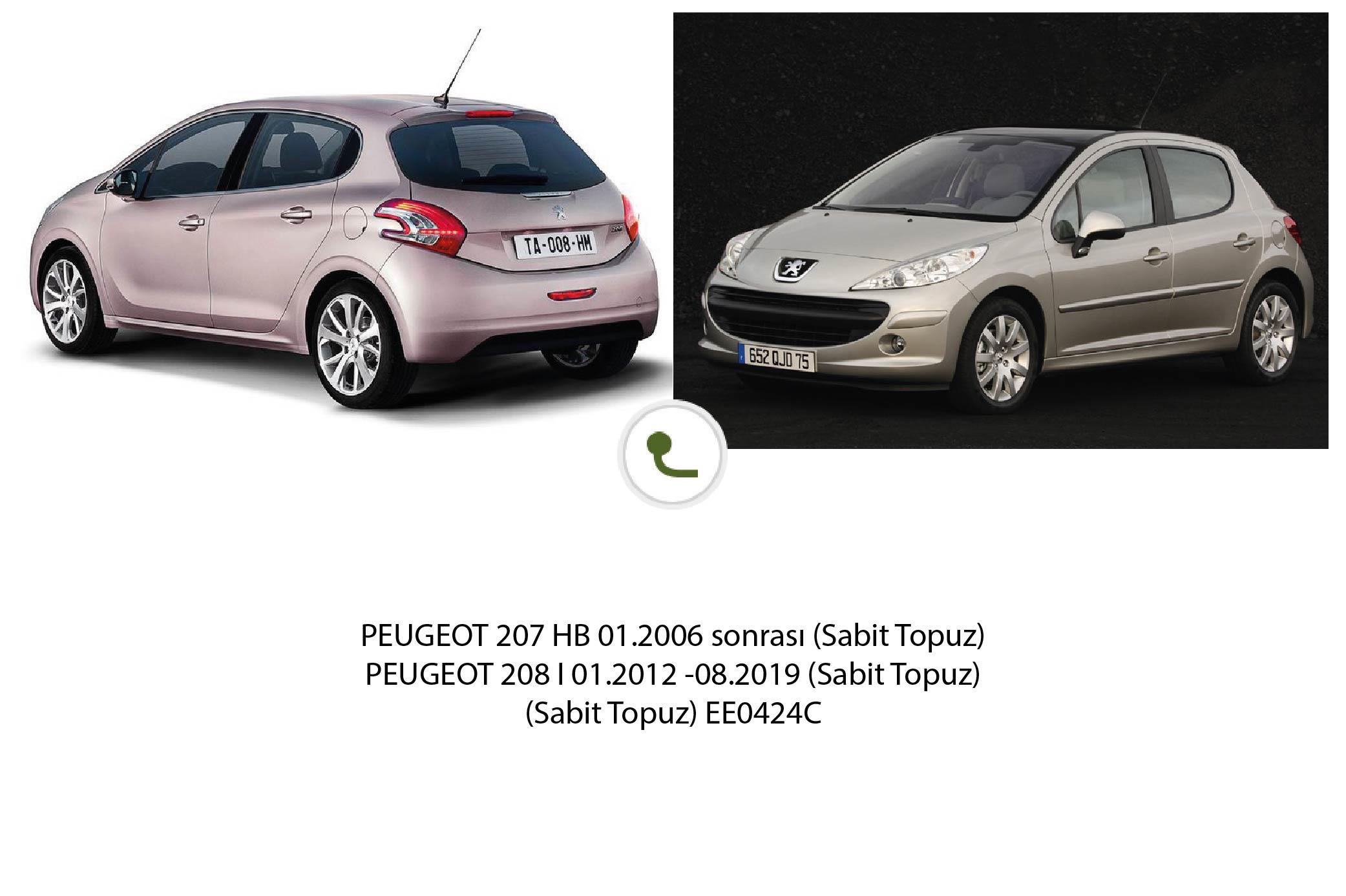 PEUGEOT 208 I 01.2012 -08.2019 (Sabit Topuz)