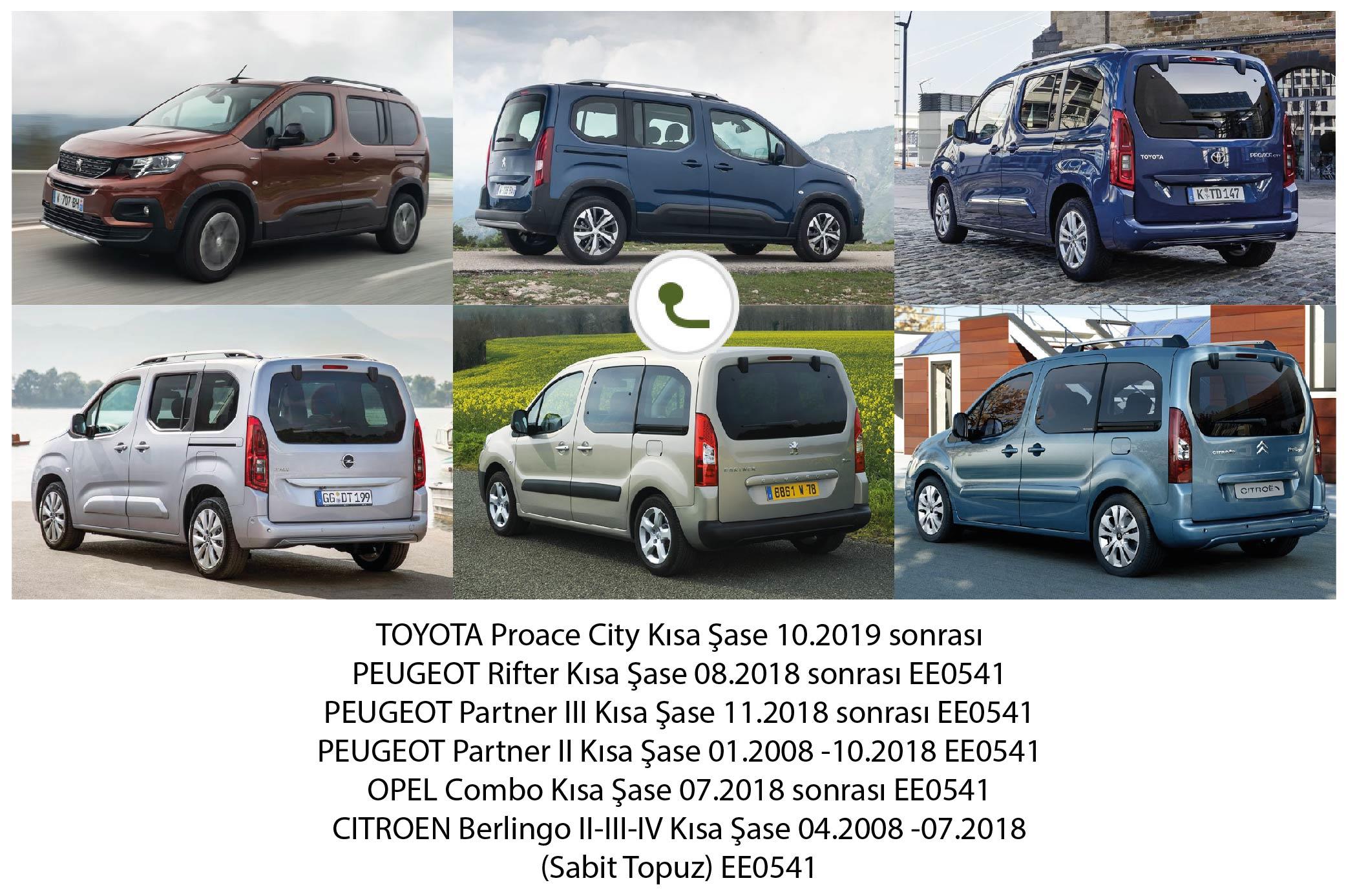 TOYOTA Proace City Kısa Şase 10.2019 sonrası (Sabit Topuz)