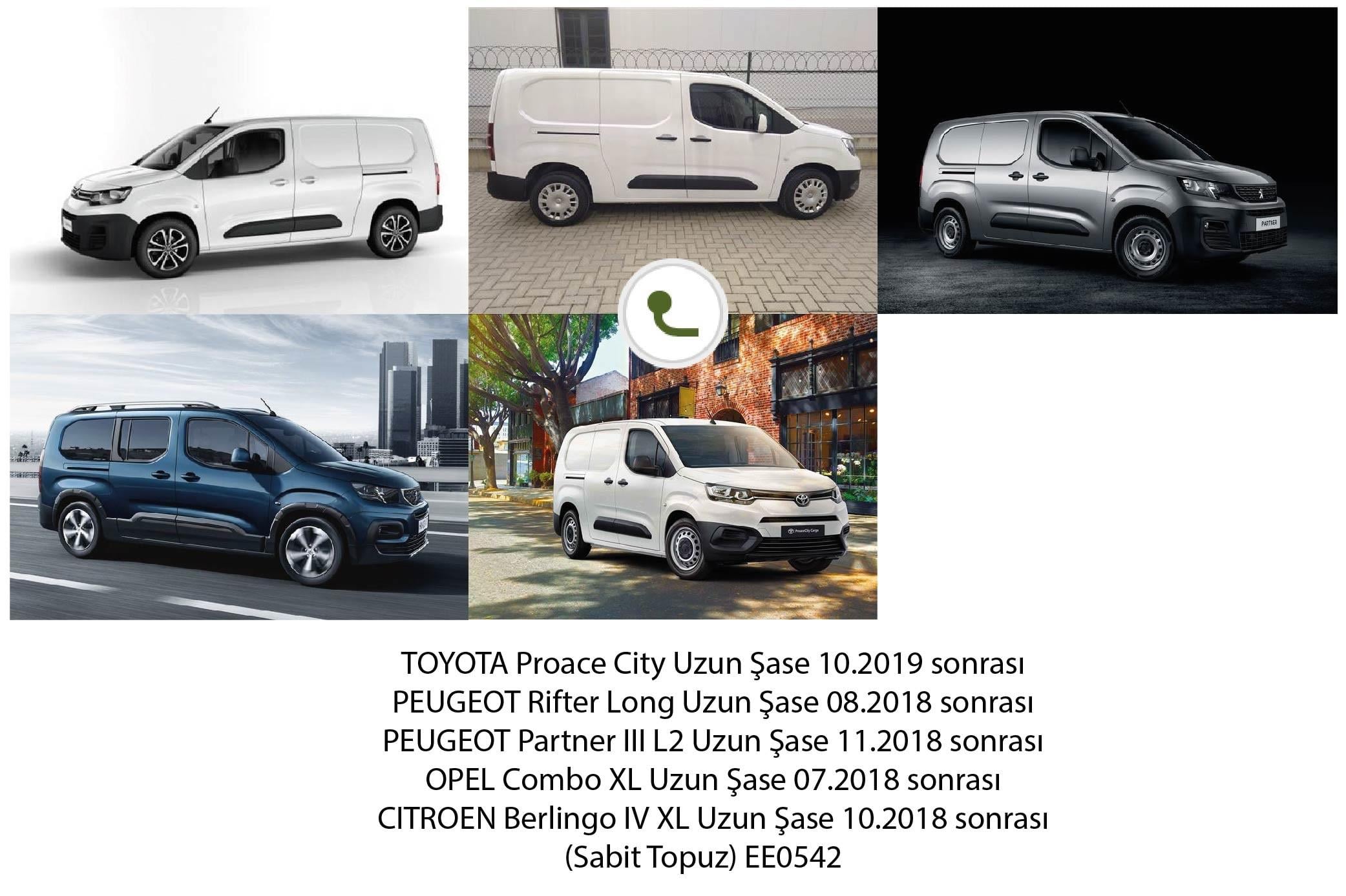 TOYOTA Proace City Uzun Şase 10.2019 sonrası (Sabit Topuz)