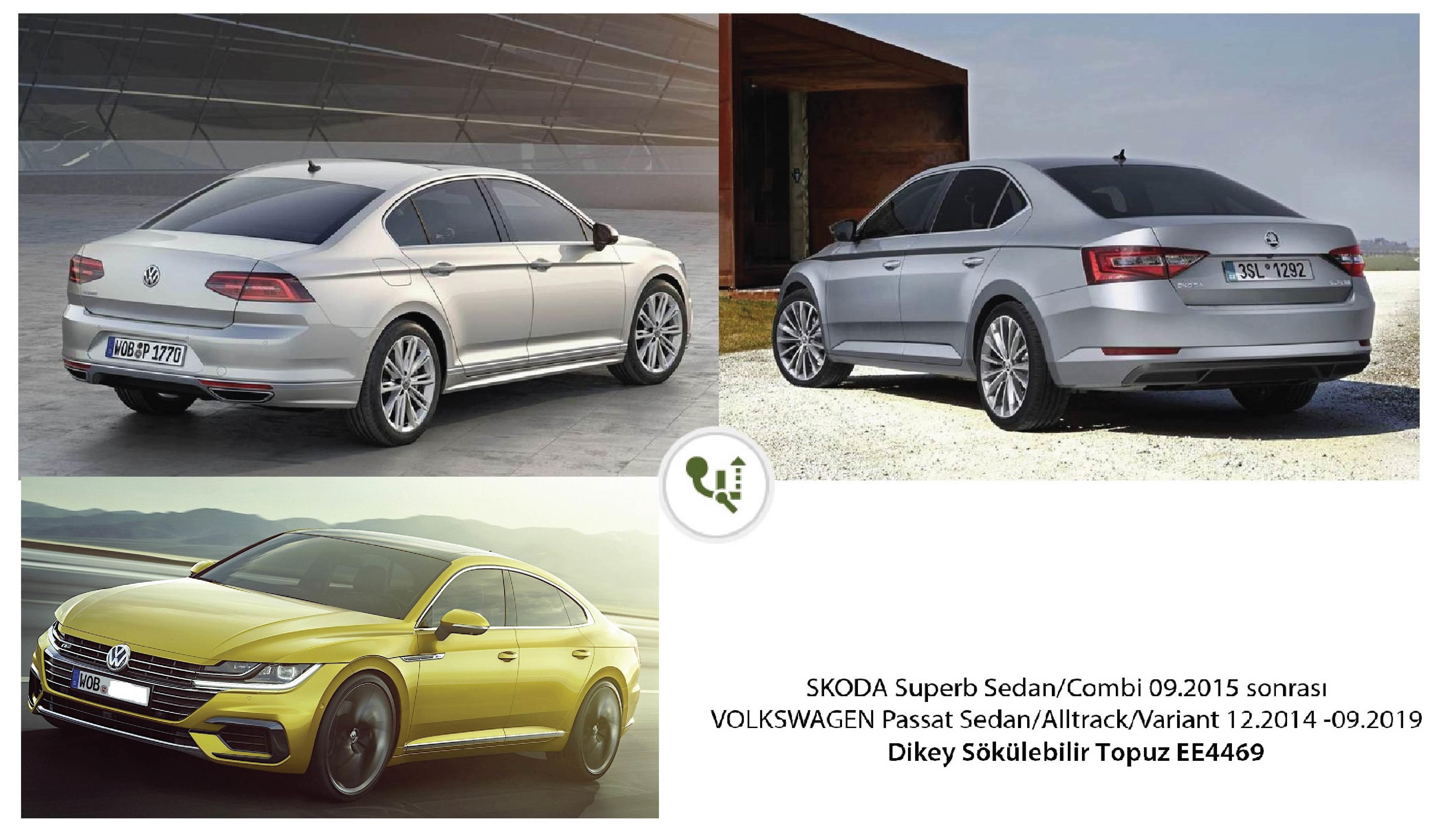 VOLKSWAGEN Arteon Sedan 01.2017 sonrası (Dikey Sökülebilir Topuz)