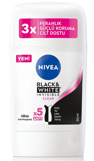 NIVEA BLACK&WHITE CLEAR DEODORANT STICK 50 ML