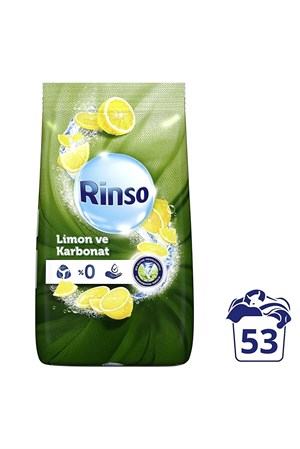 Rinso Toz Deterjan Limon Karbonat Renkliler ve Beyazlar için Derinlemesine Temizlik 8 kg 052