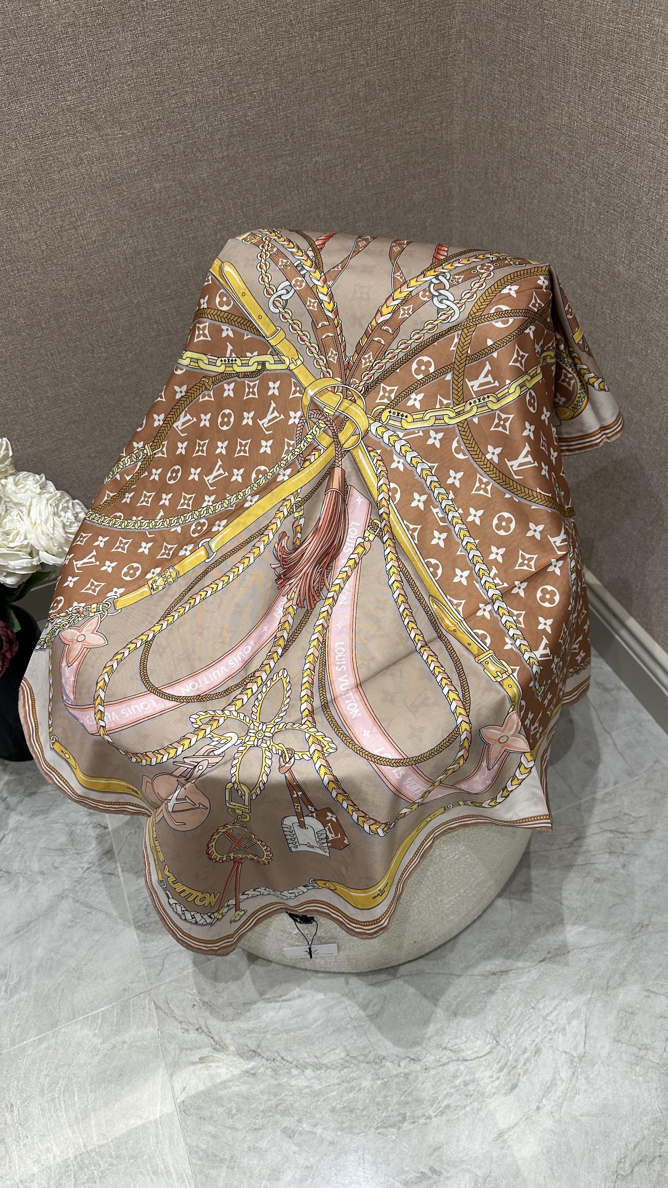 A Kalite L Marka Çift Taraflı Twill Eşarp Kahve