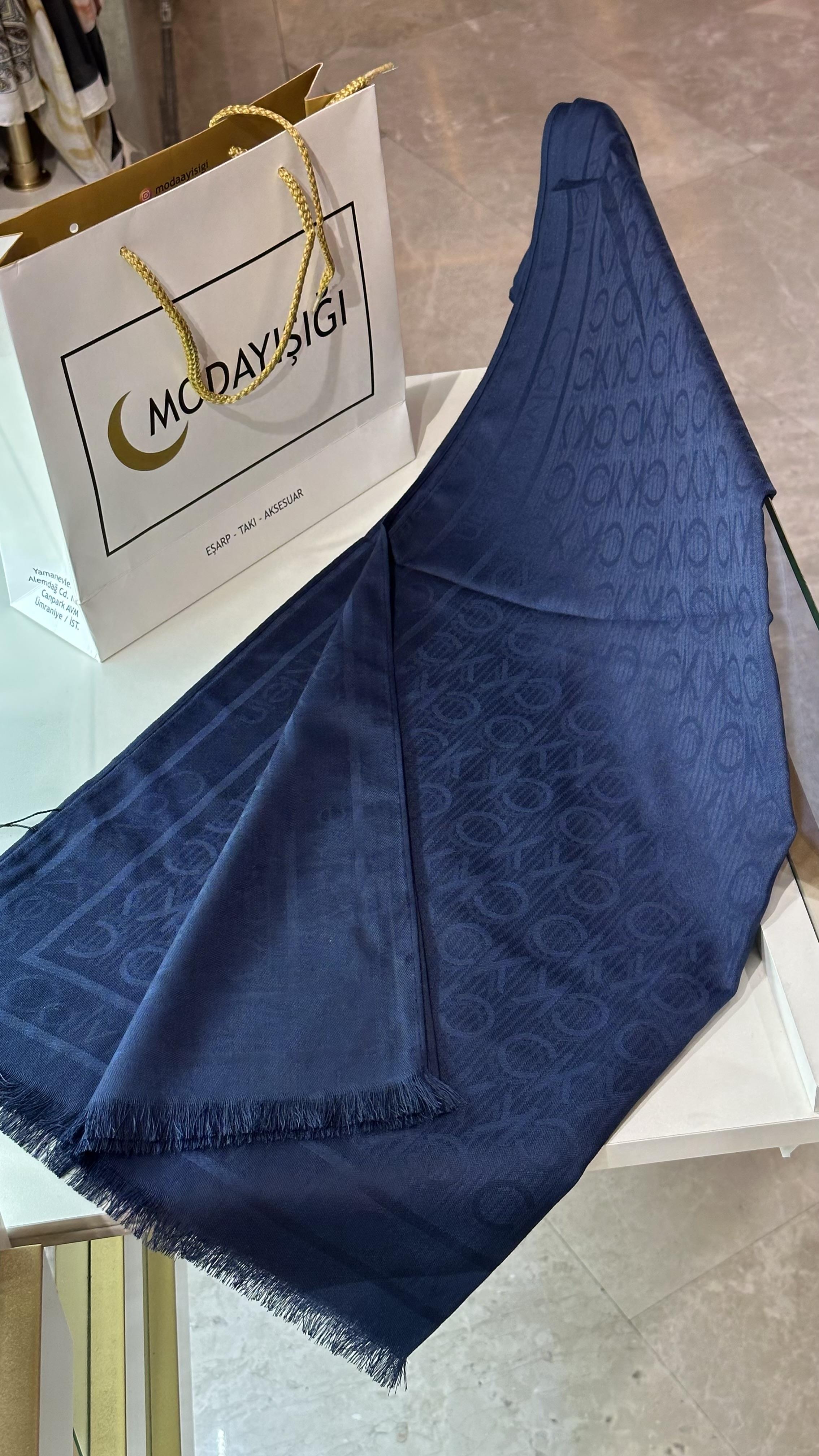 CK Yün Pamuk Şal Lacivert