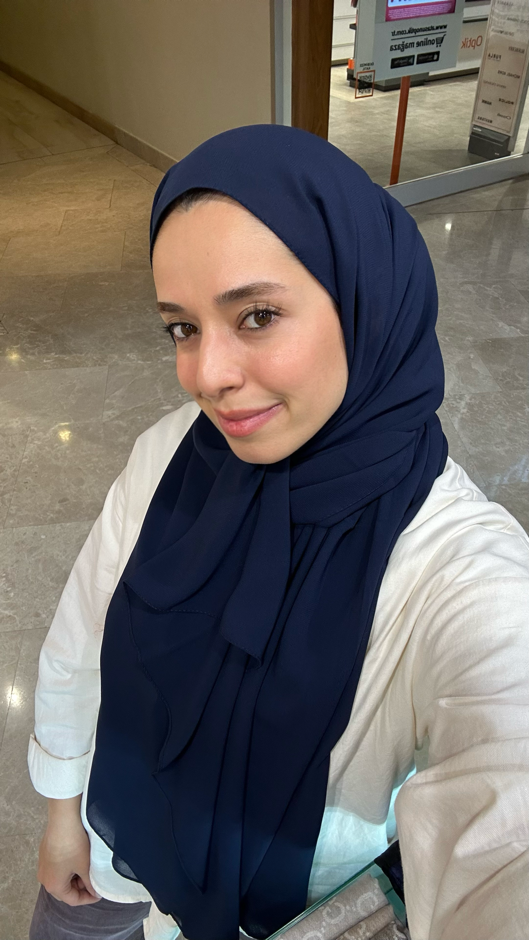 Dubai Krep Şal Lacivert