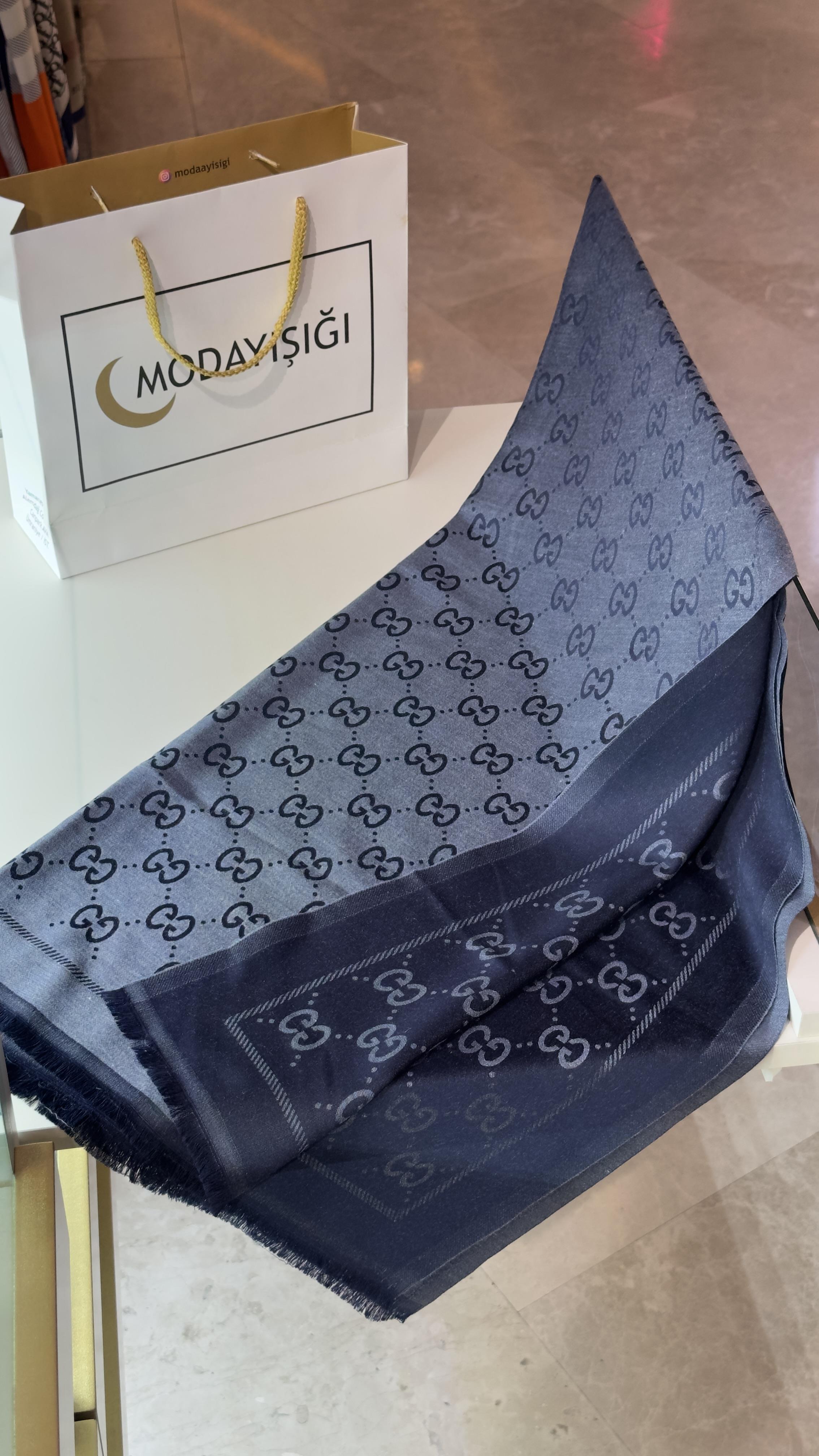 Pamuk İpek Şal Lacivert Kot Mavi