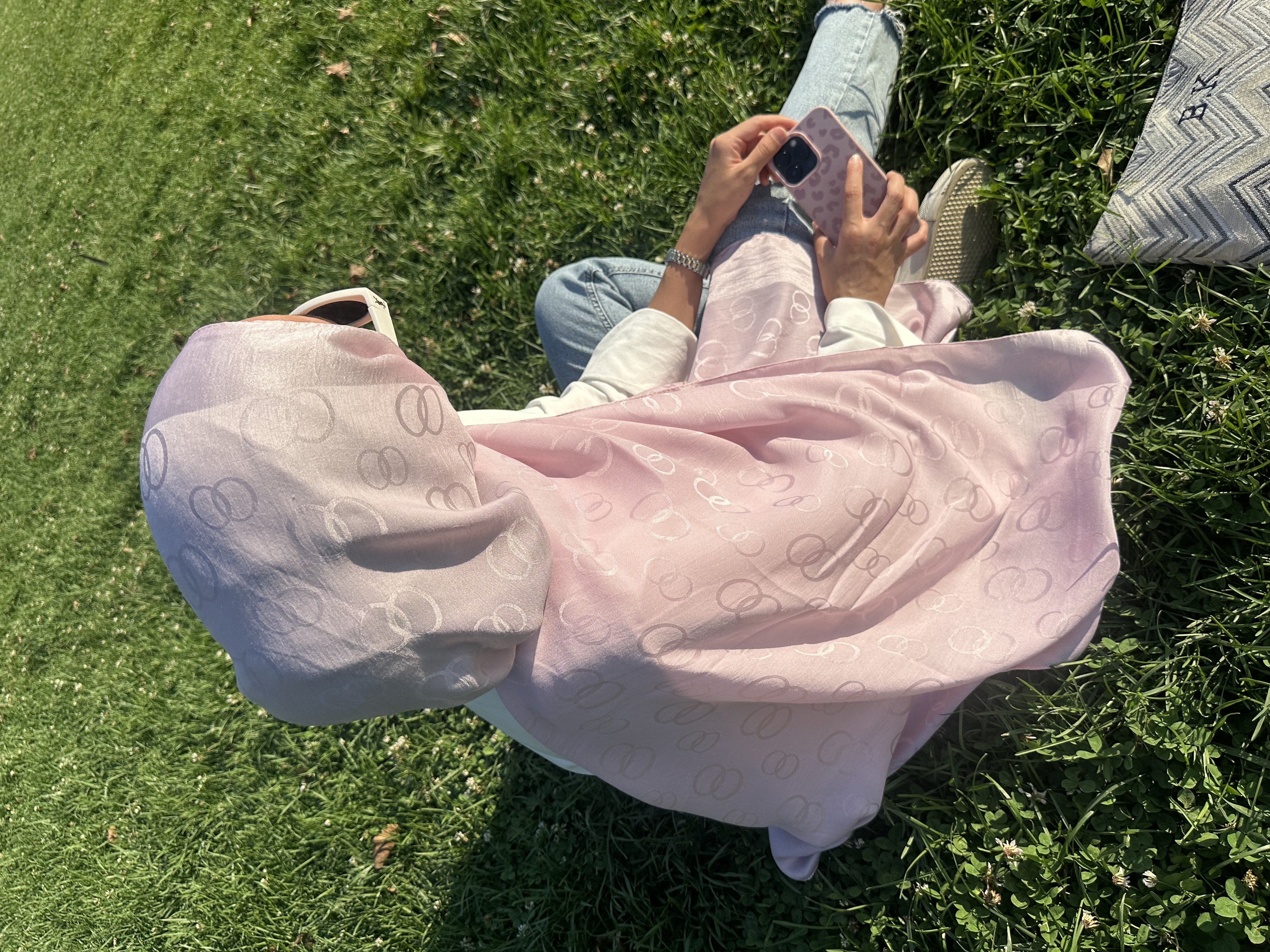 Zincir  Desen Şal Pembe