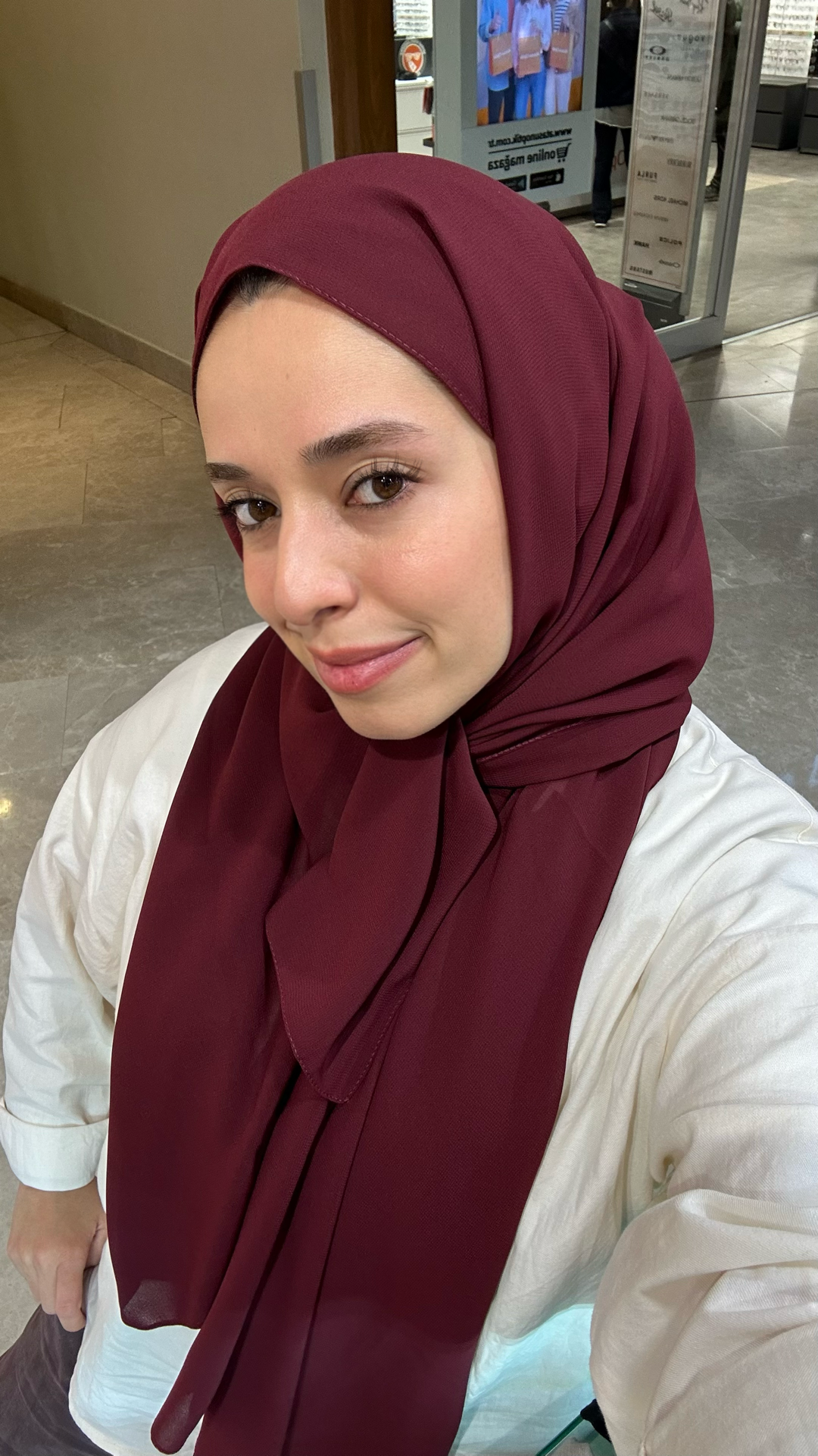 Dubai Krep Şal Bordo