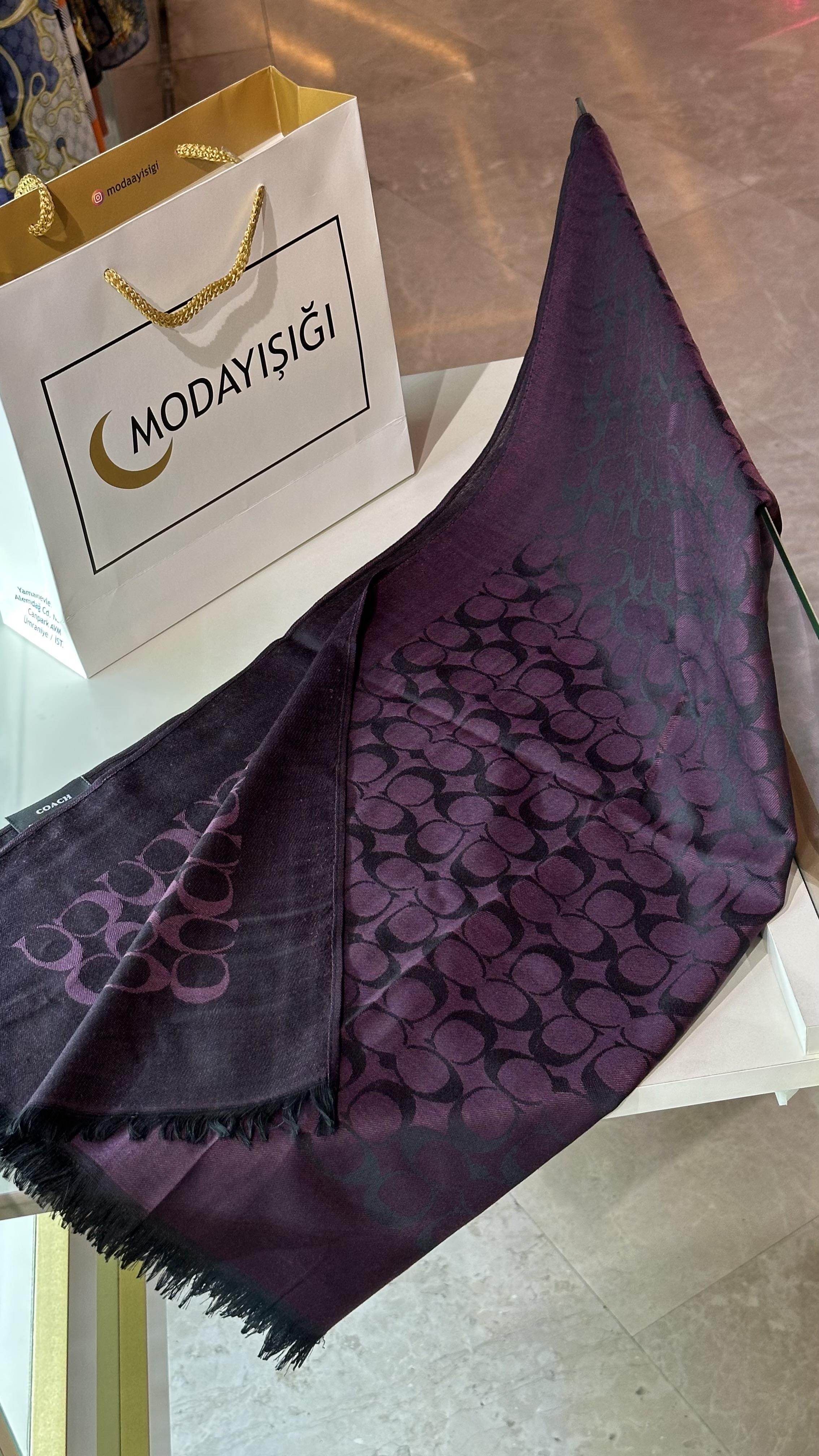 Yün Pamuk C Desen Mor Şal