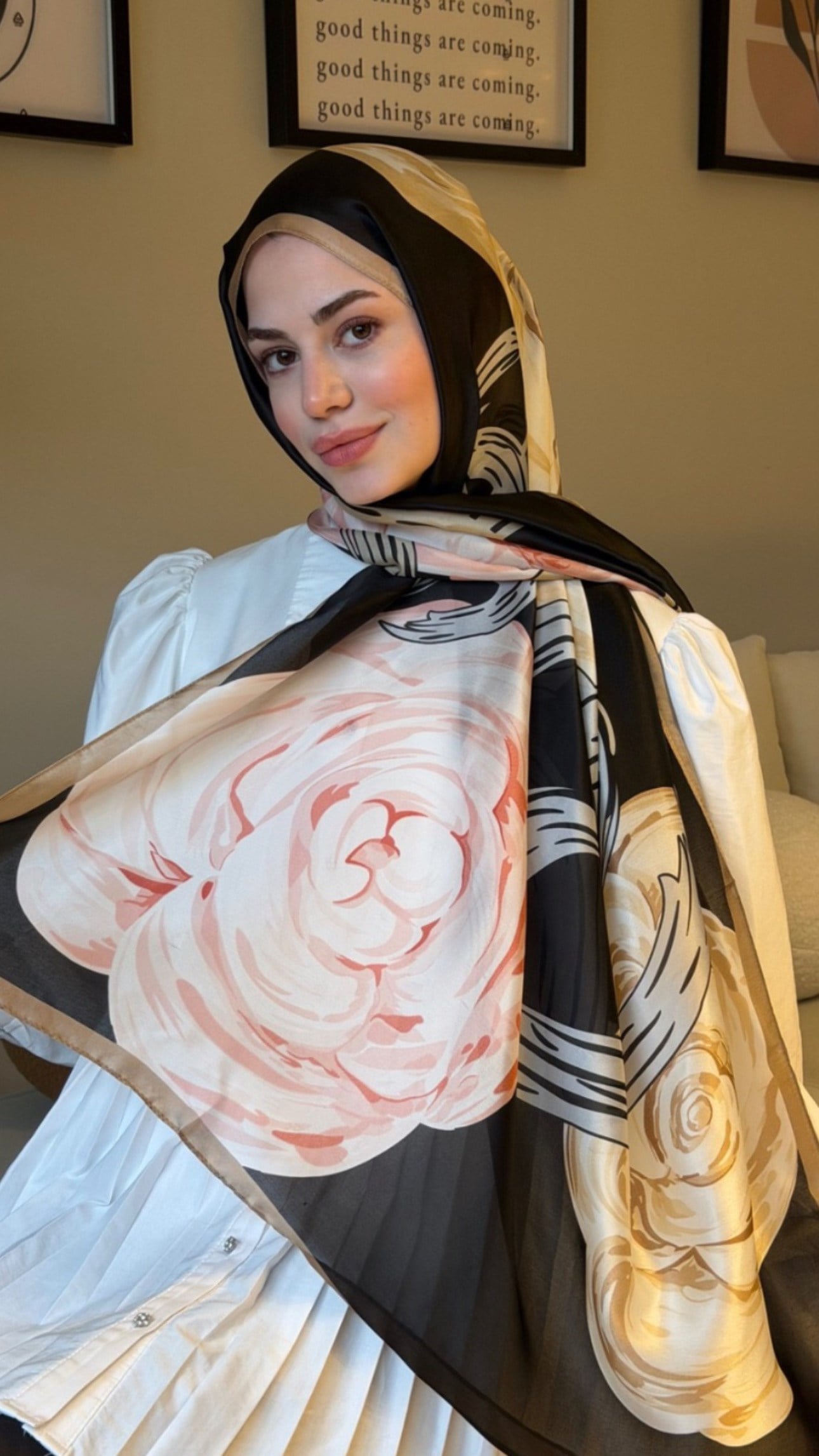 BloomRing Vual İpek Şal Siyah