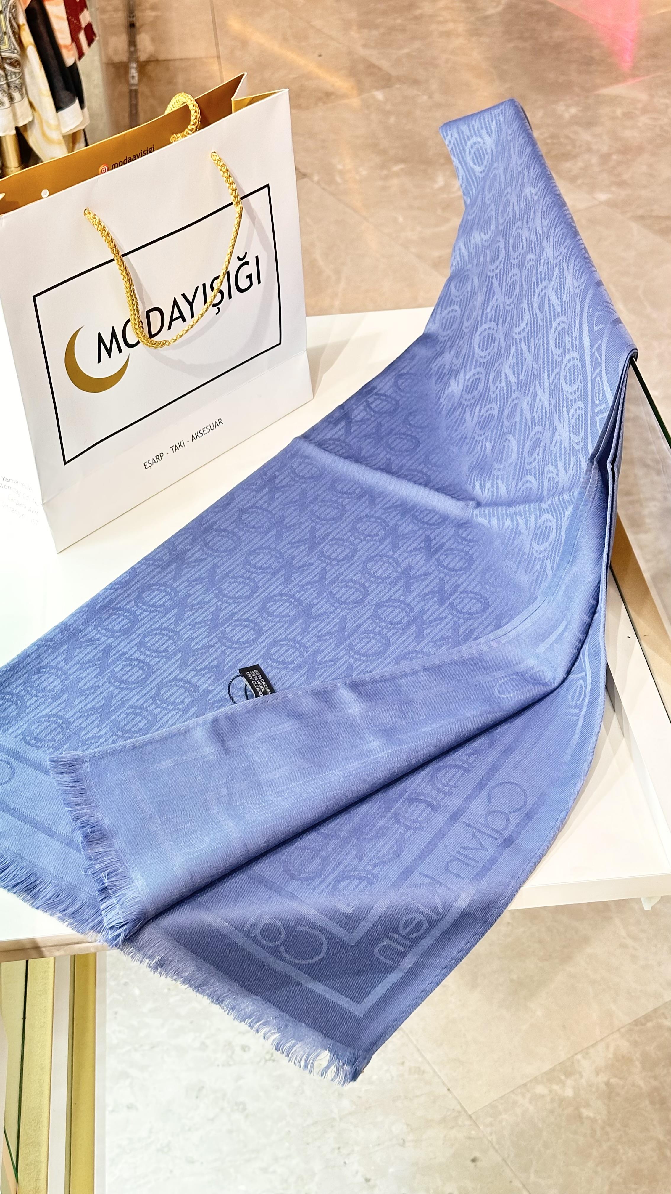 CK Yün Pamuk Şal İndigo