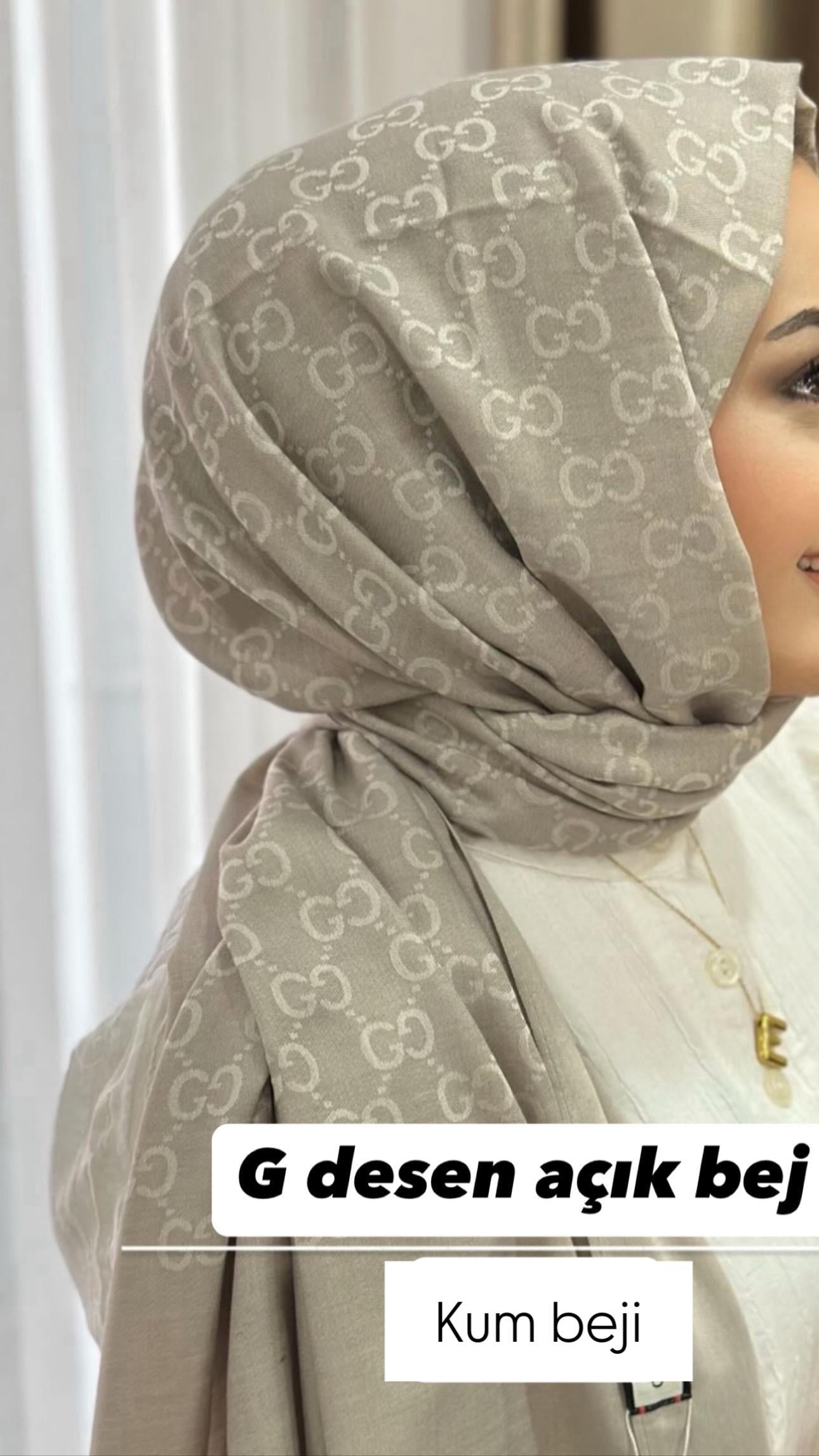 Açık Bej G Desen Şal