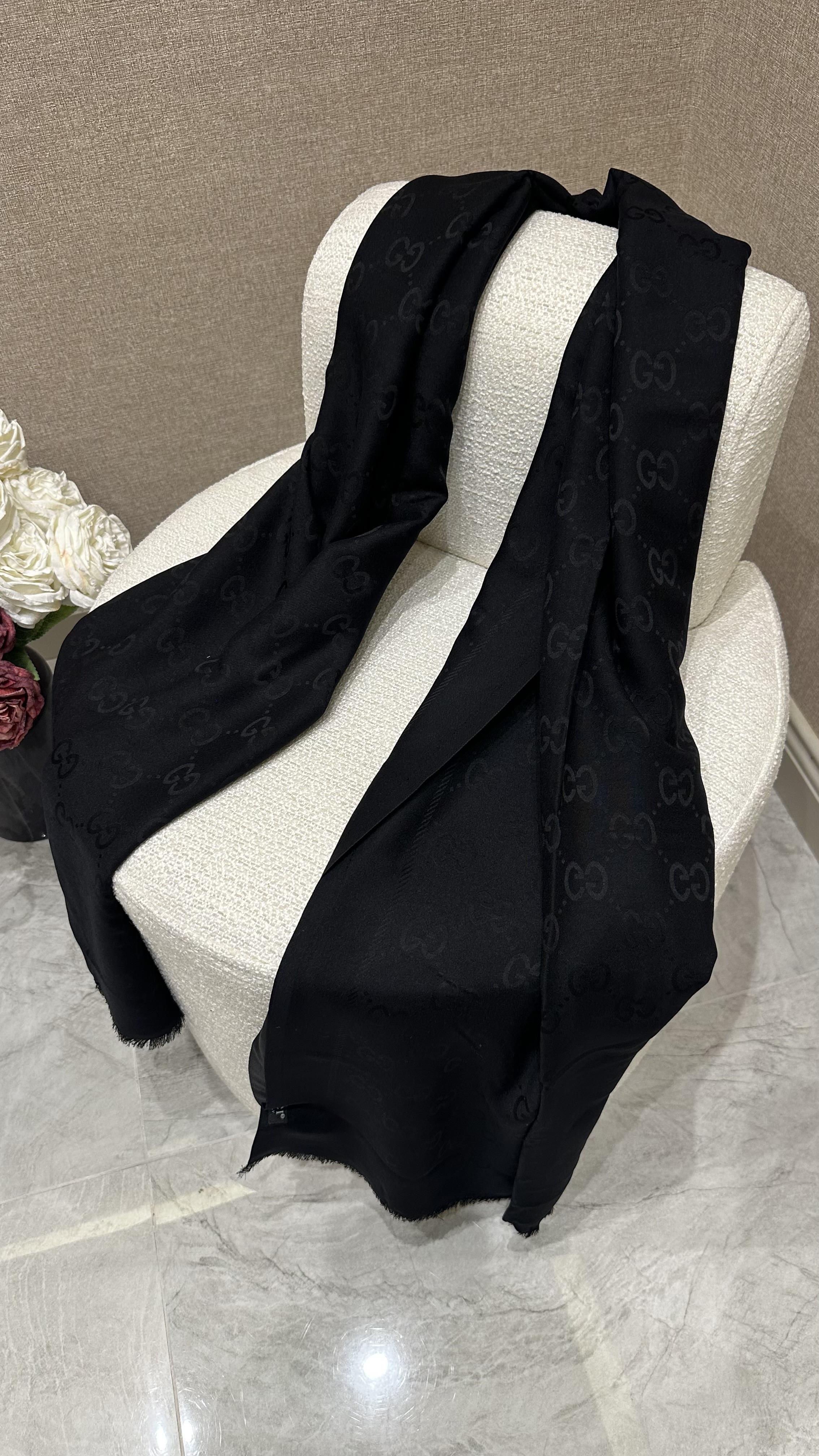 Pamuk İpek Şal Siyah 