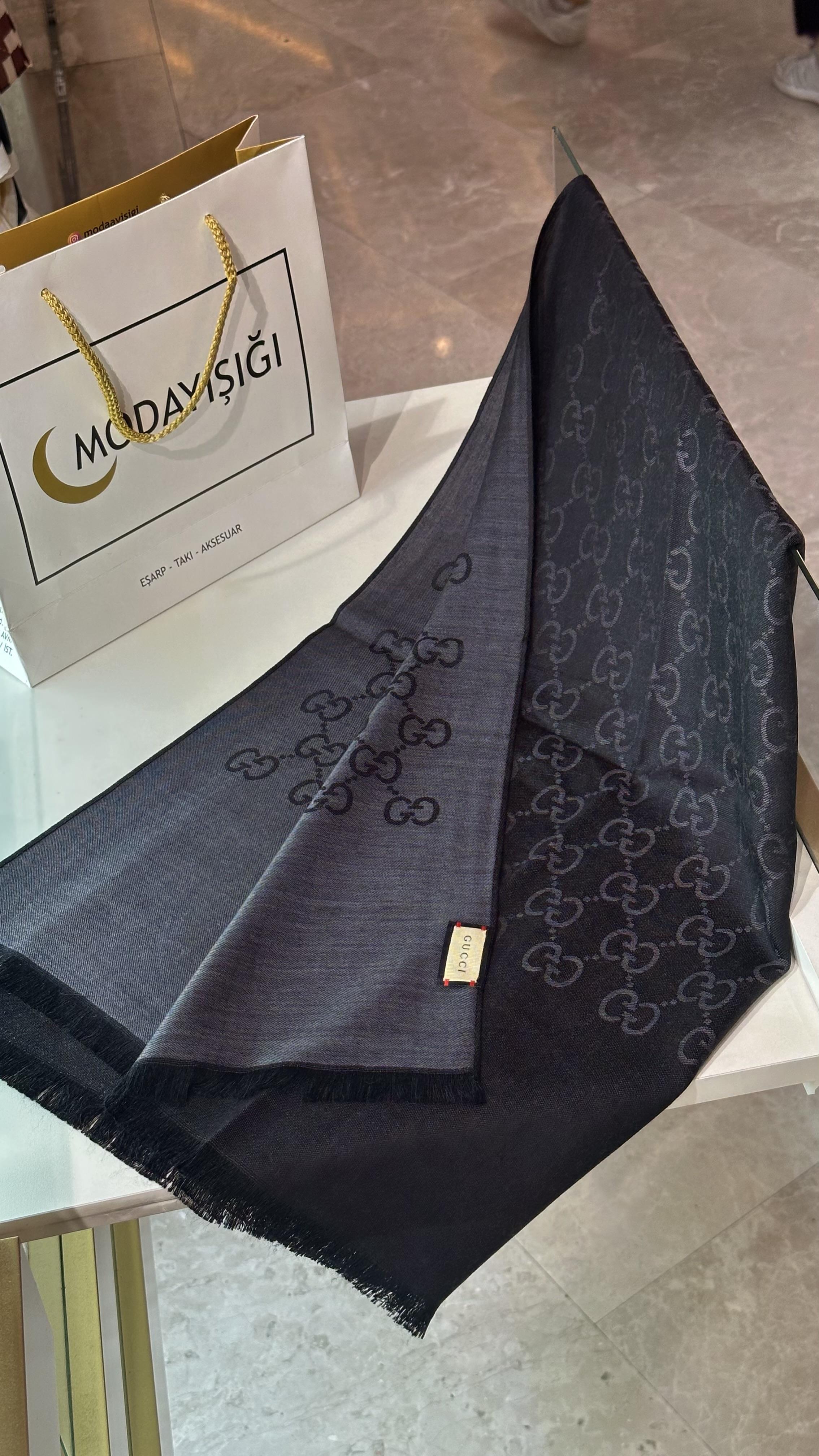 A Kalite Yün İpek G Desen Antrasit