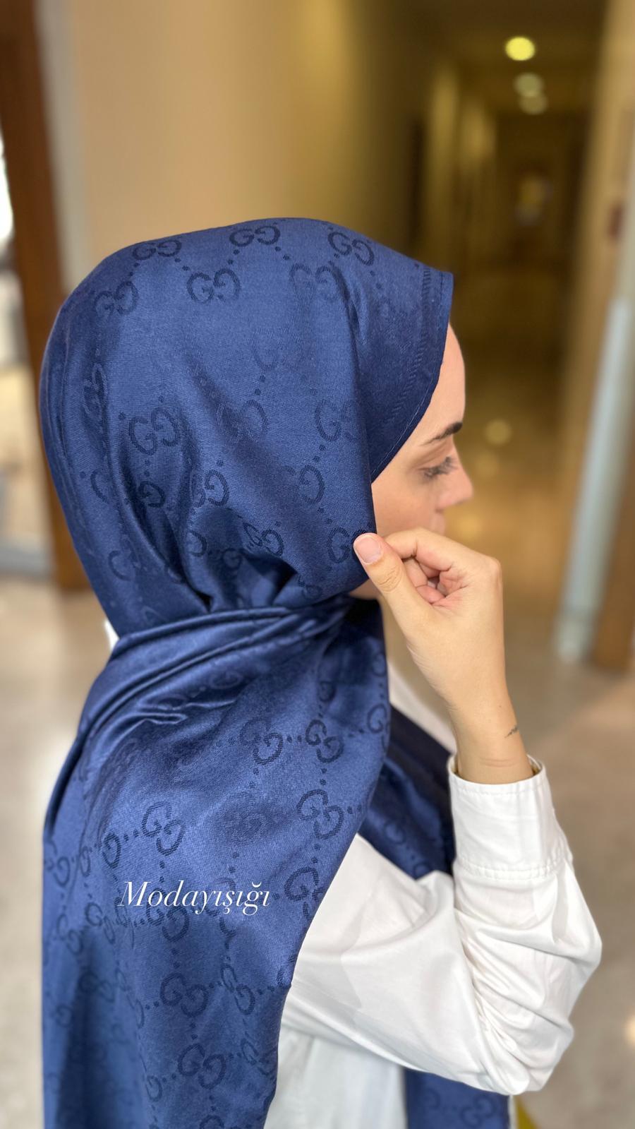 G Marka Kaşmir Lacivert Şal