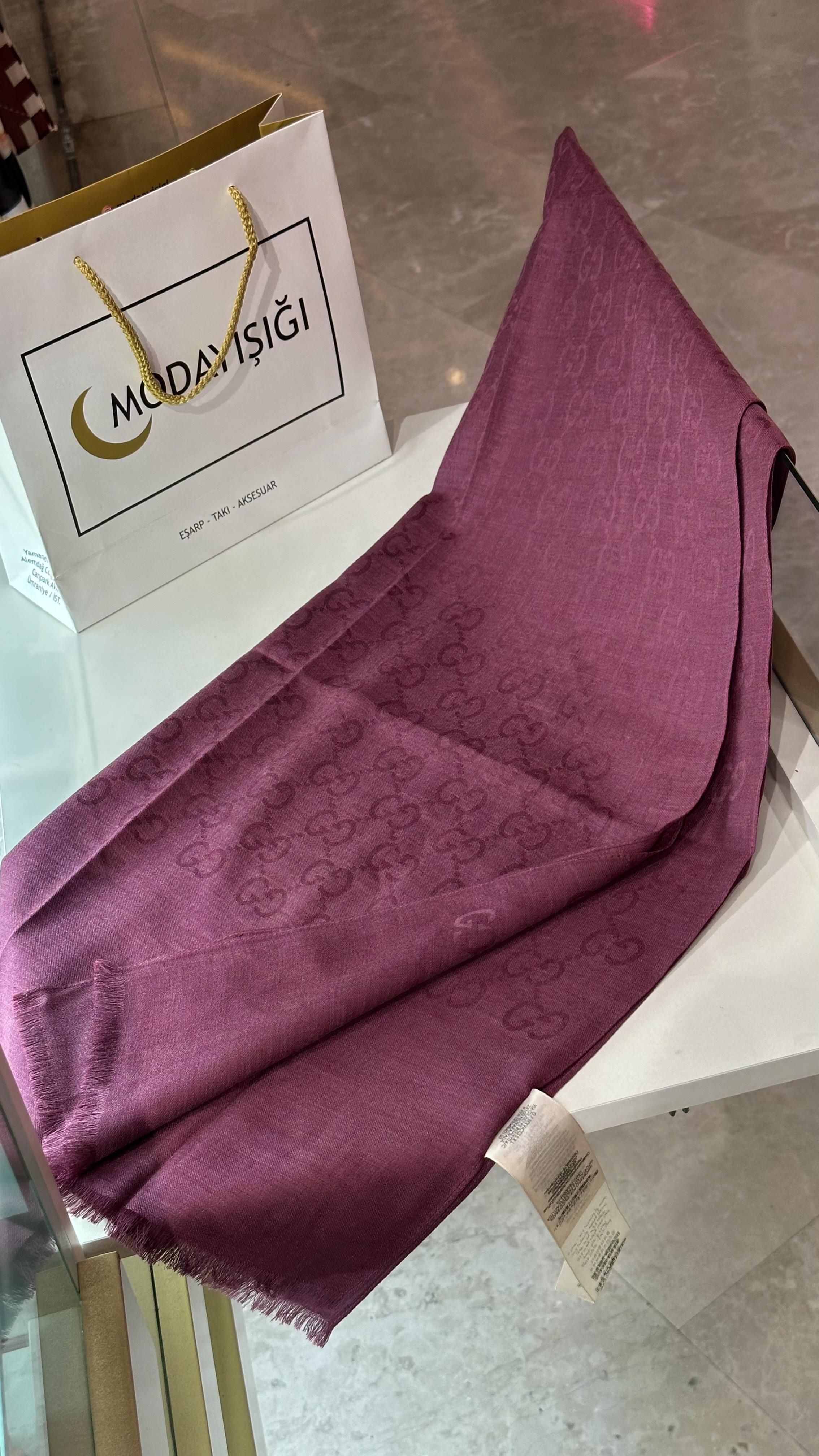 A Kalite Yün İpek G Desen Mürdüm Bordo