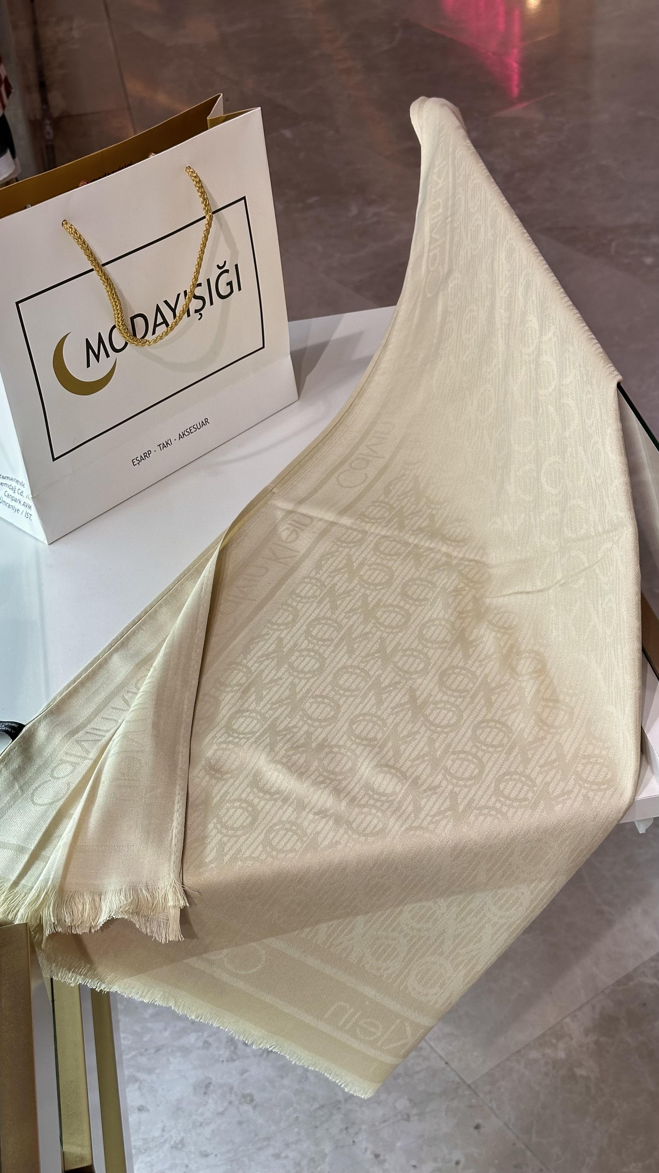 CK Yün Pamuk Şal Krem