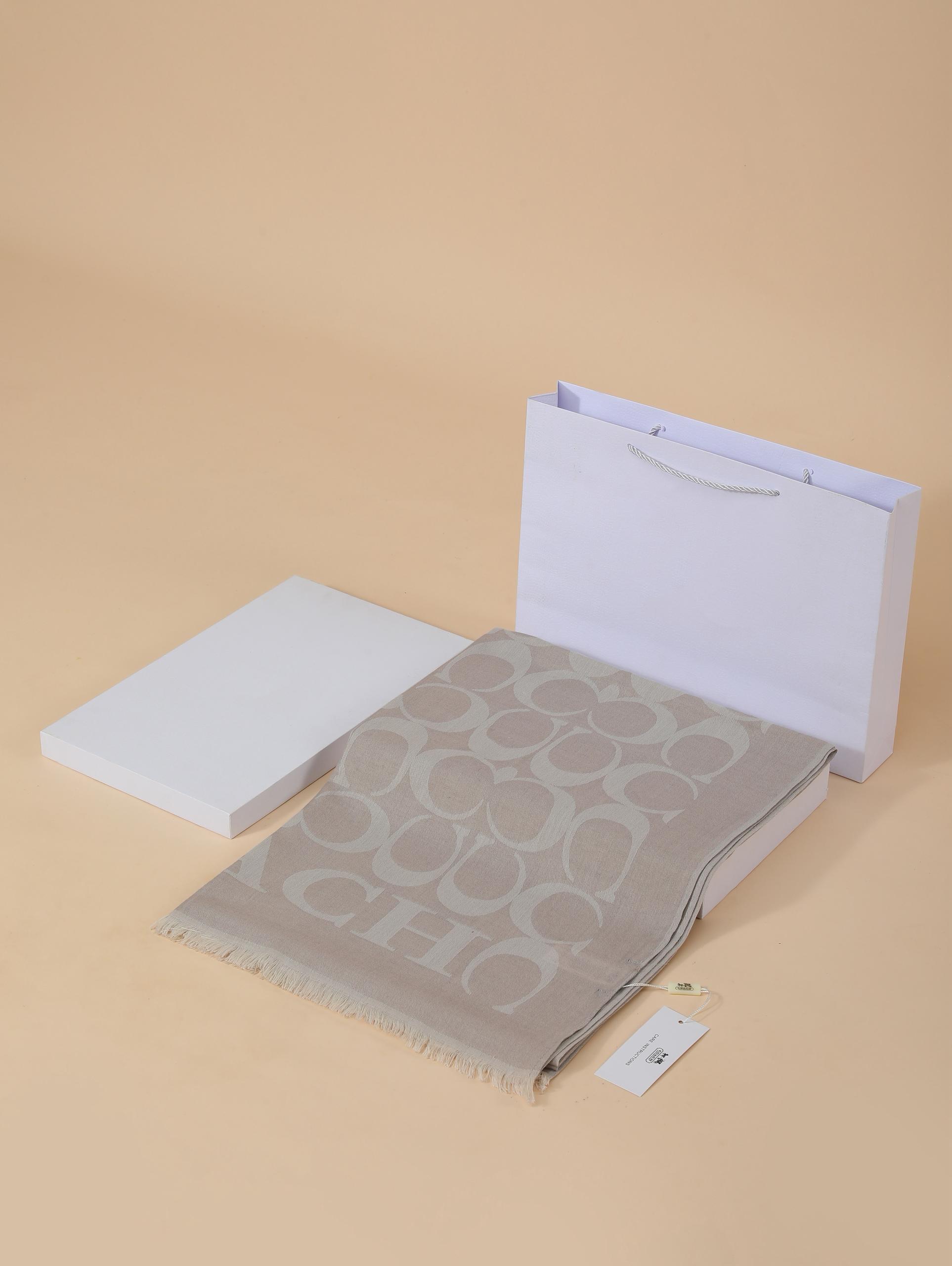 Yeni Sezon C Desen Açık Bej Yün Pamuk Şal