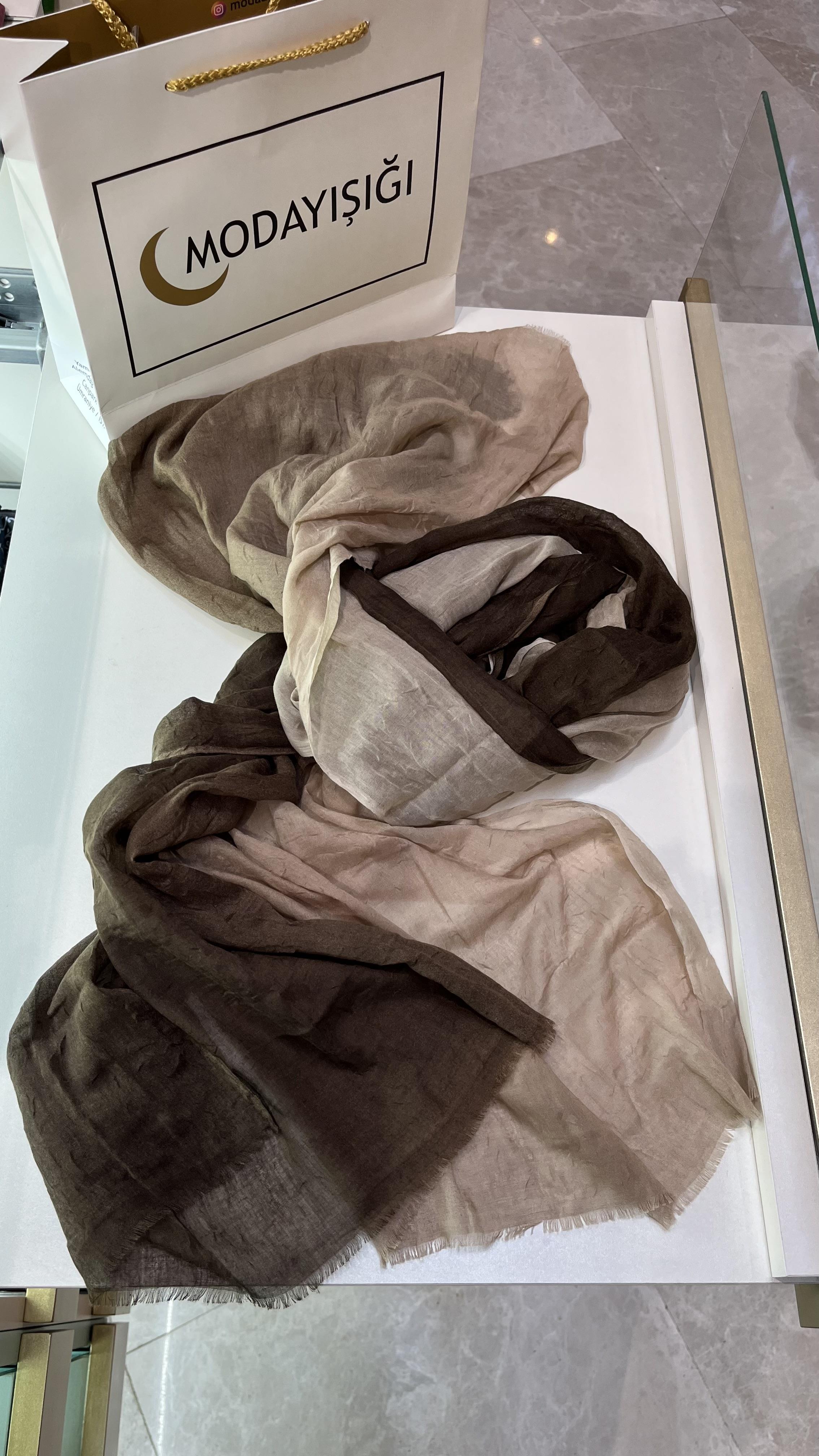 Konfor Şal Degrade Acı Kahve-Vizon Renk