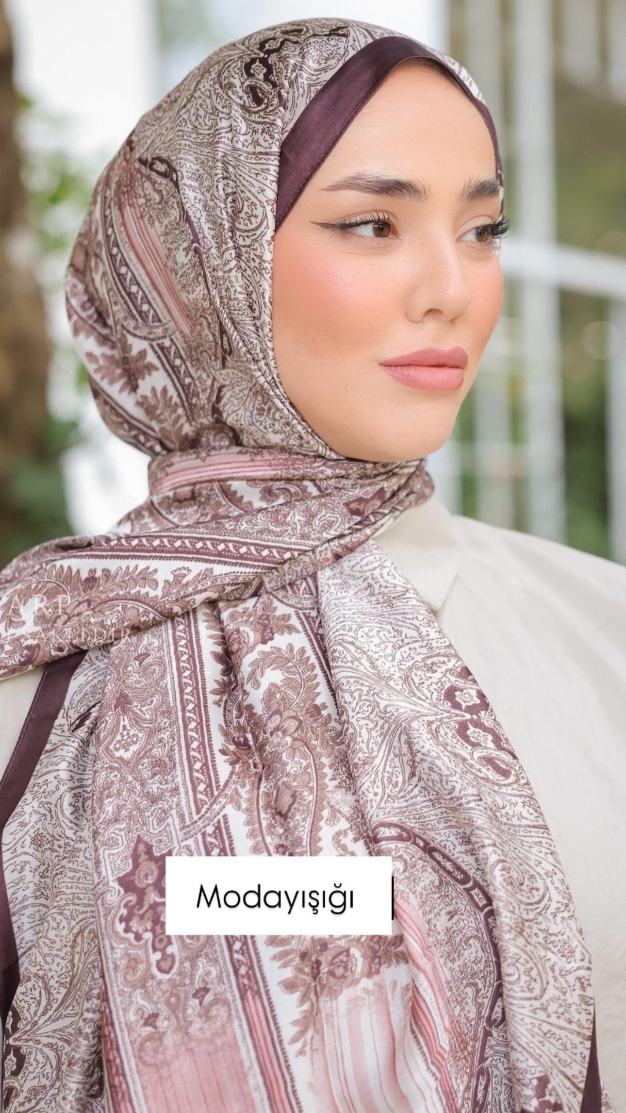 Bordo Kahve Vual İpek