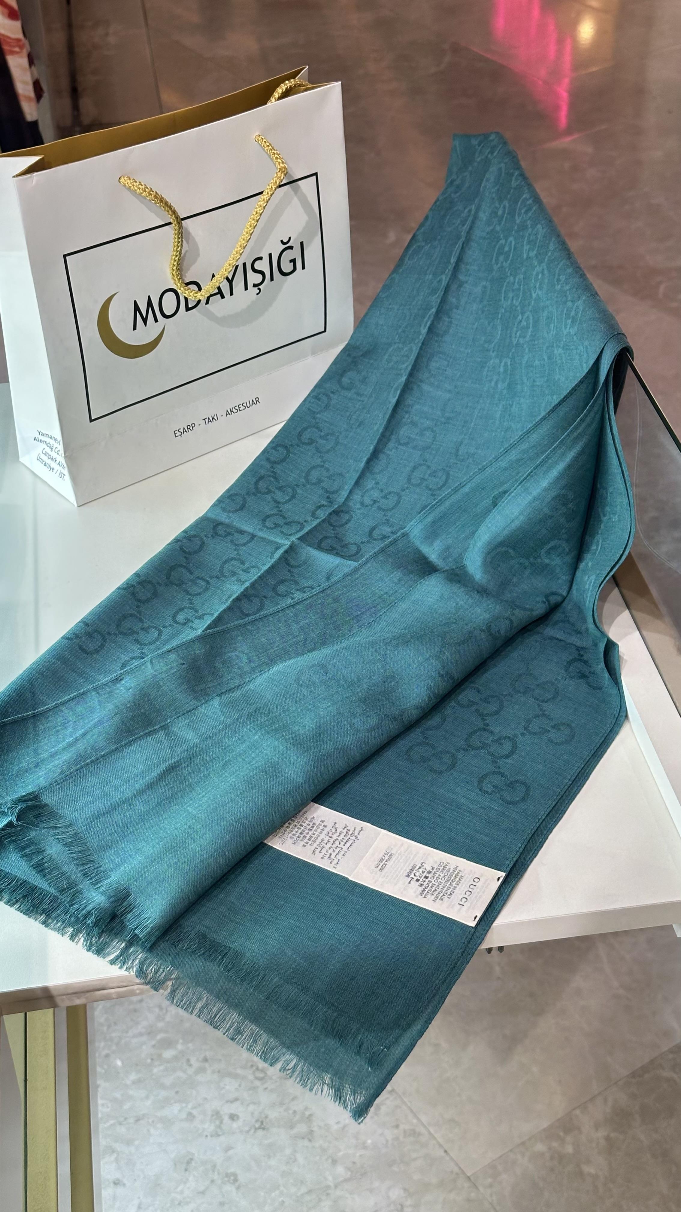 A Kalite Yün İpek G Desen Okyanus Yeşil