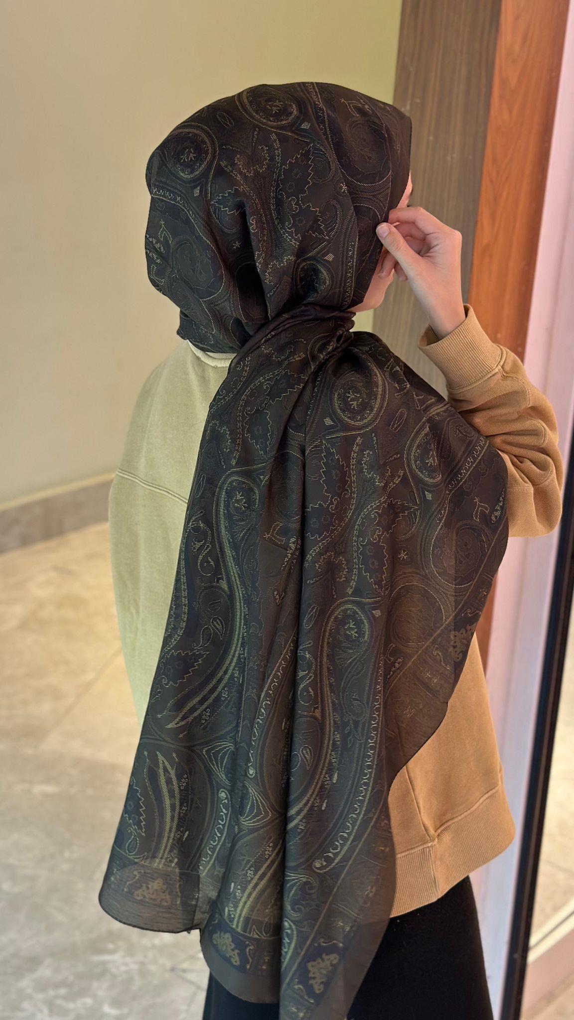 Etnik Desen Yeşil Şal